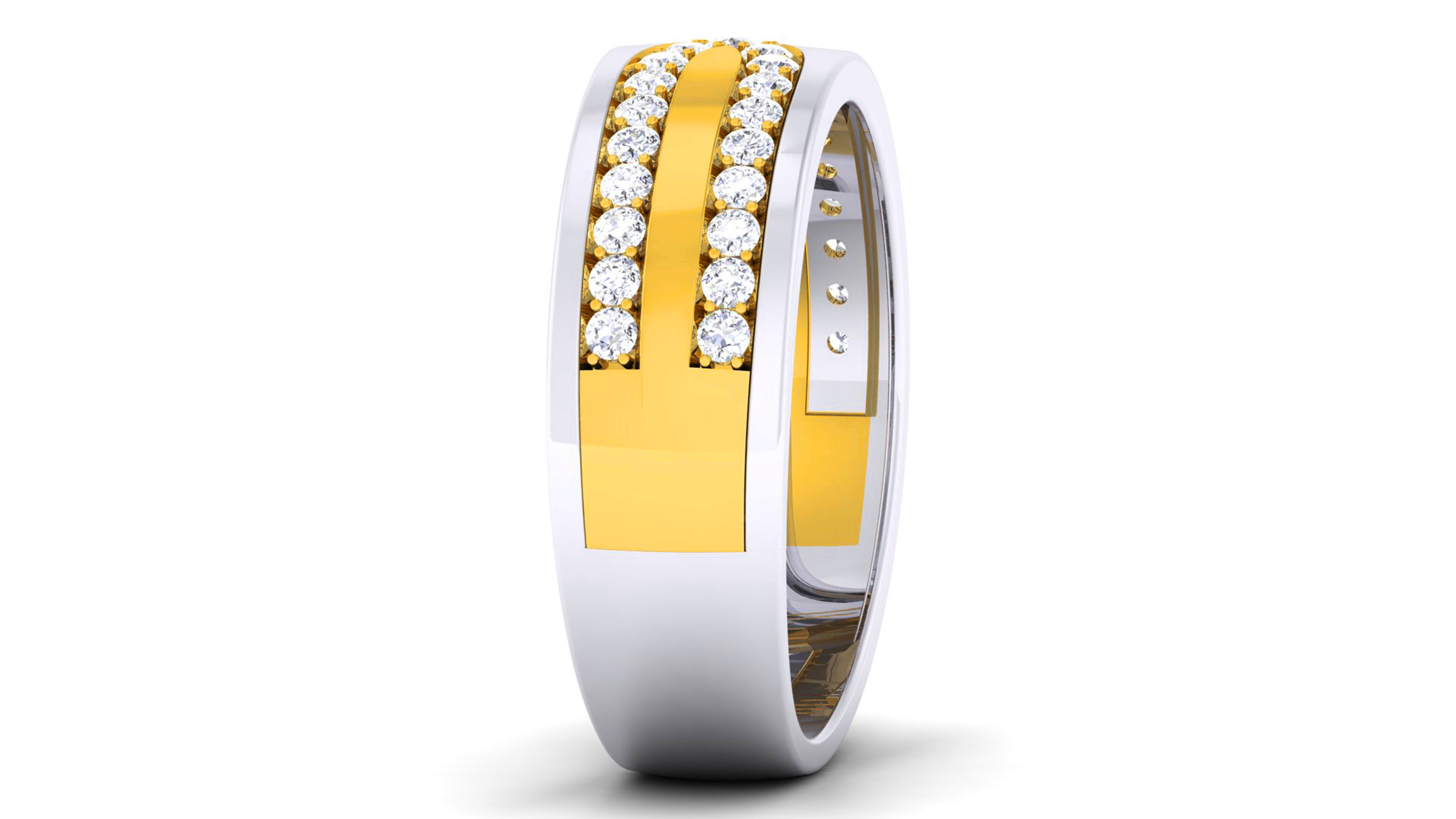 Couple Band Ring 3dm render detail  3D print model_11