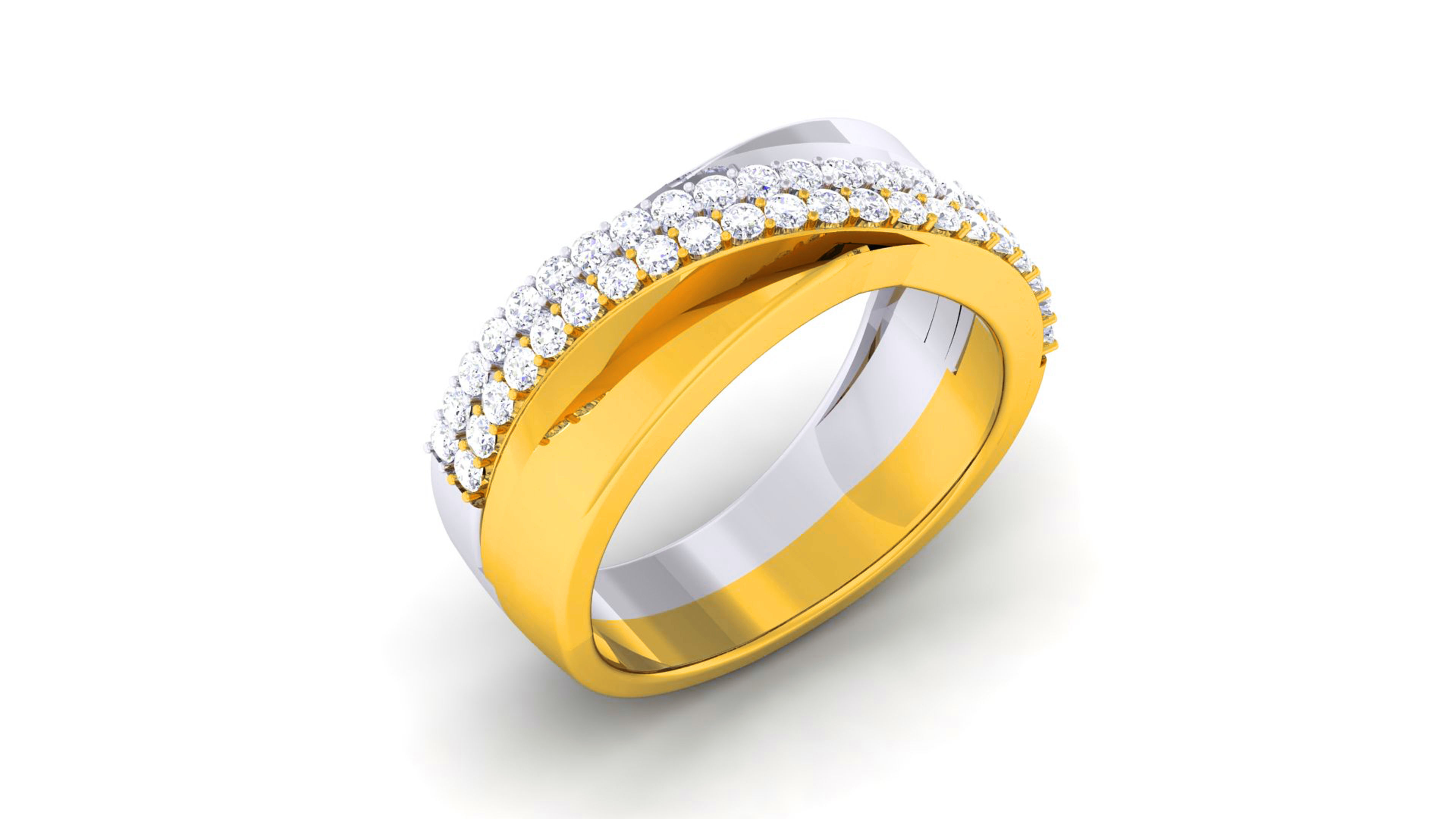 Couple Band Ring 3dm render detail 3D print model_19