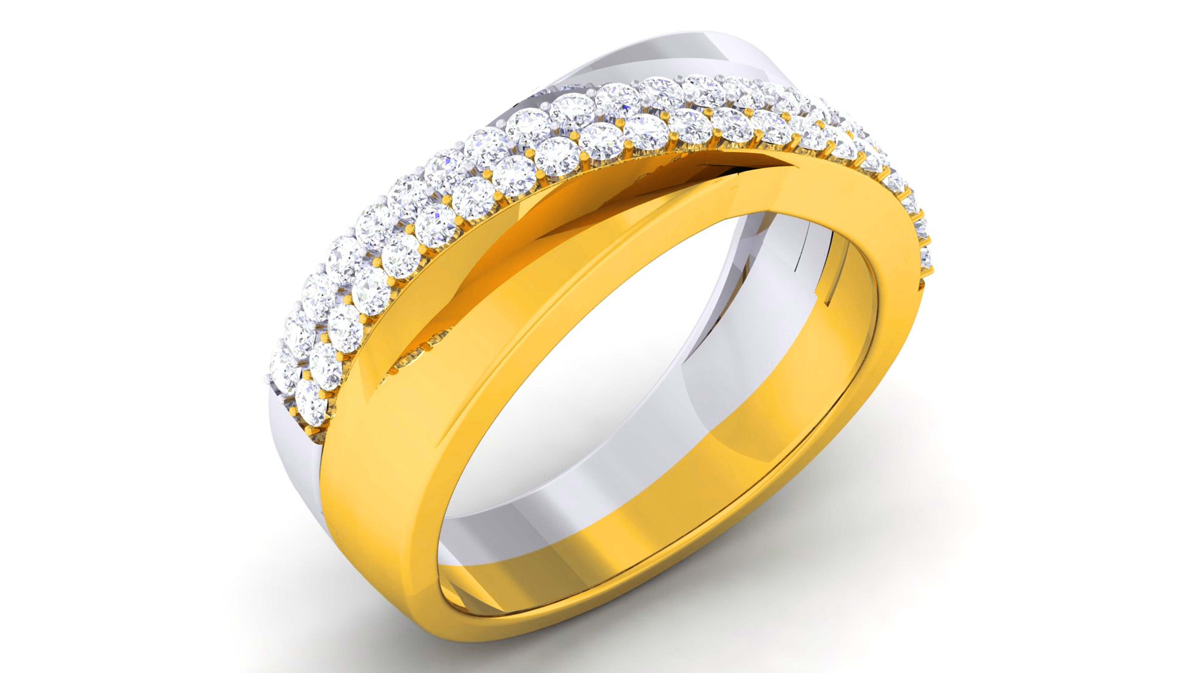 Couple Band Ring 3dm render detail 3D print model_8