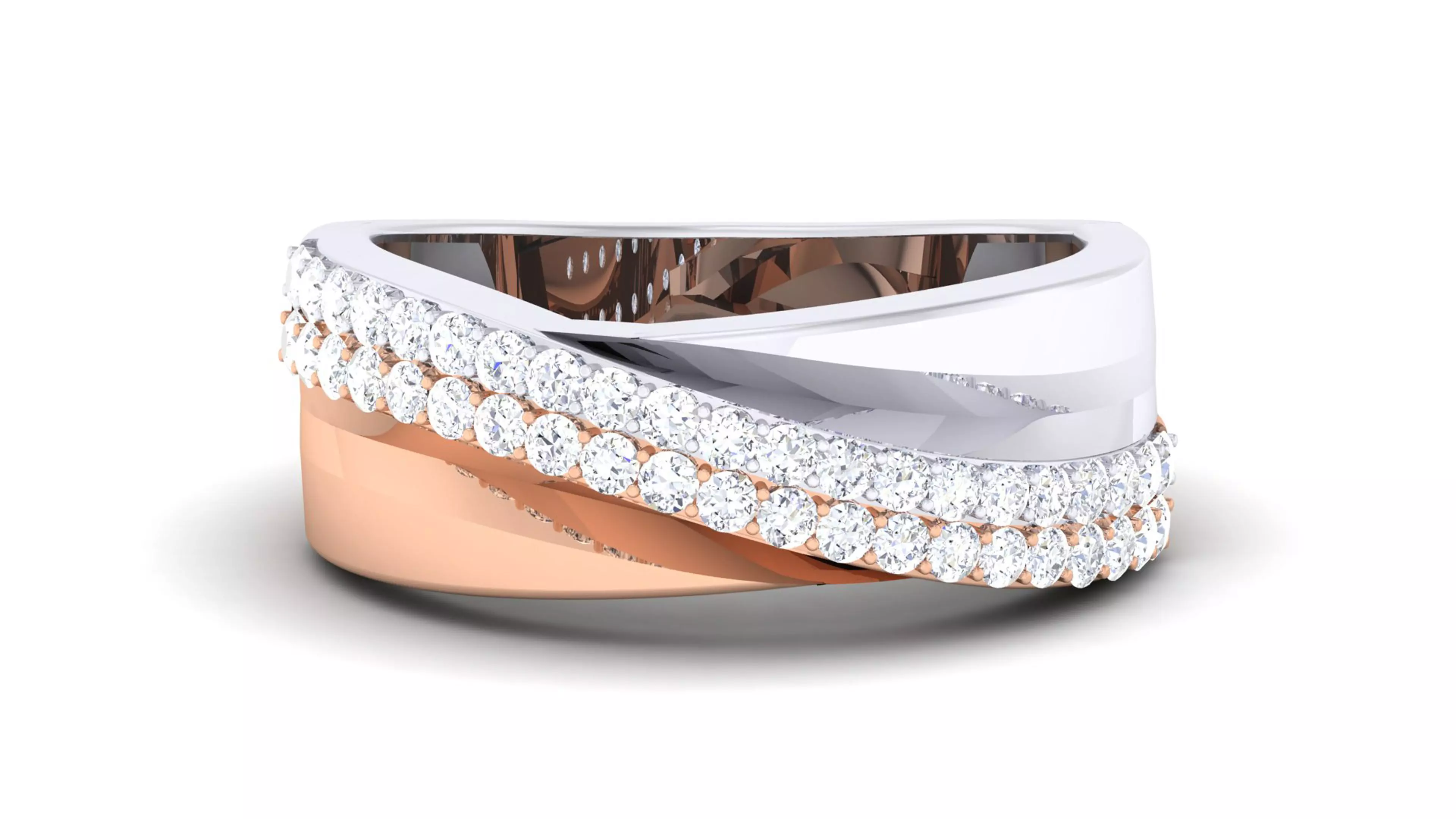 Couple Band Ring 3dm render detail 3D print model_0