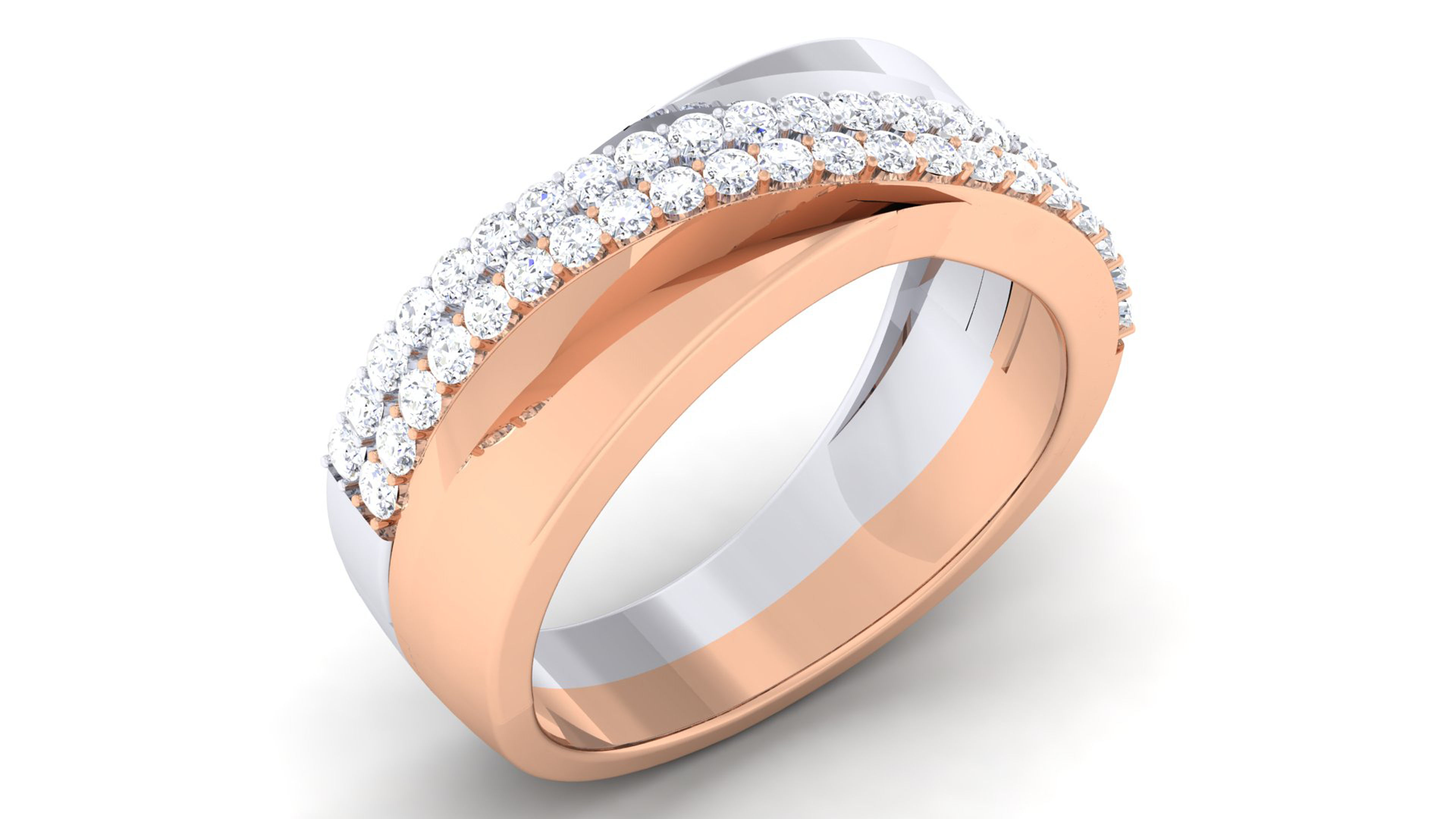 Couple Band Ring 3dm render detail 3D print model_6