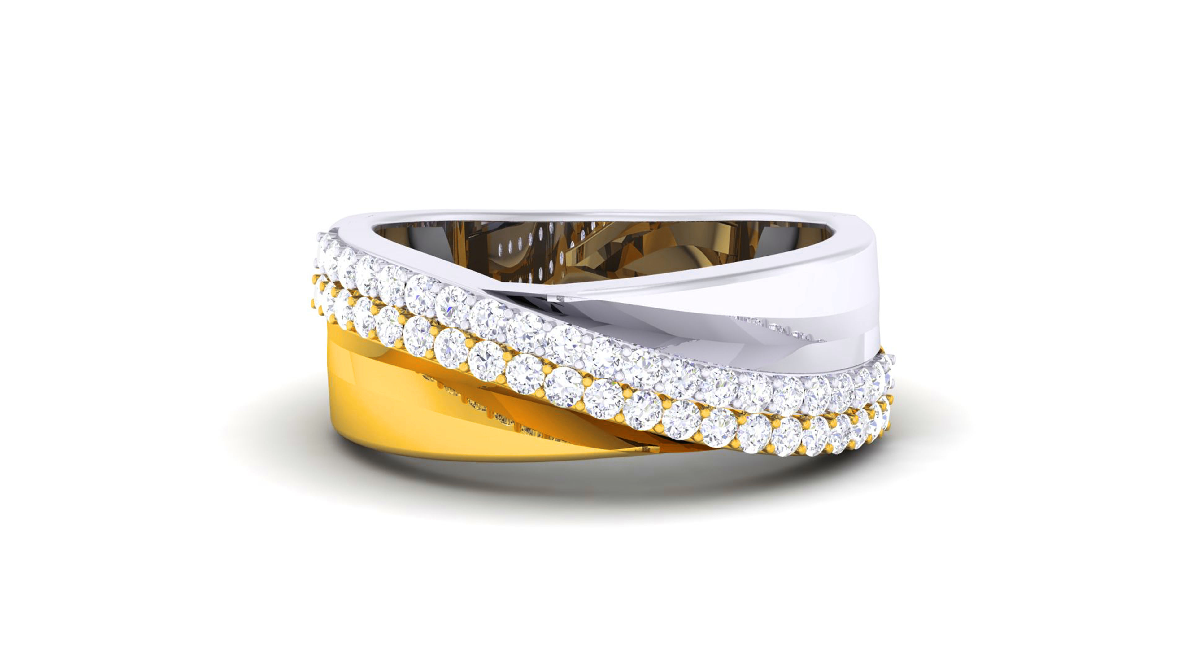 Couple Band Ring 3dm render detail 3D print model_25