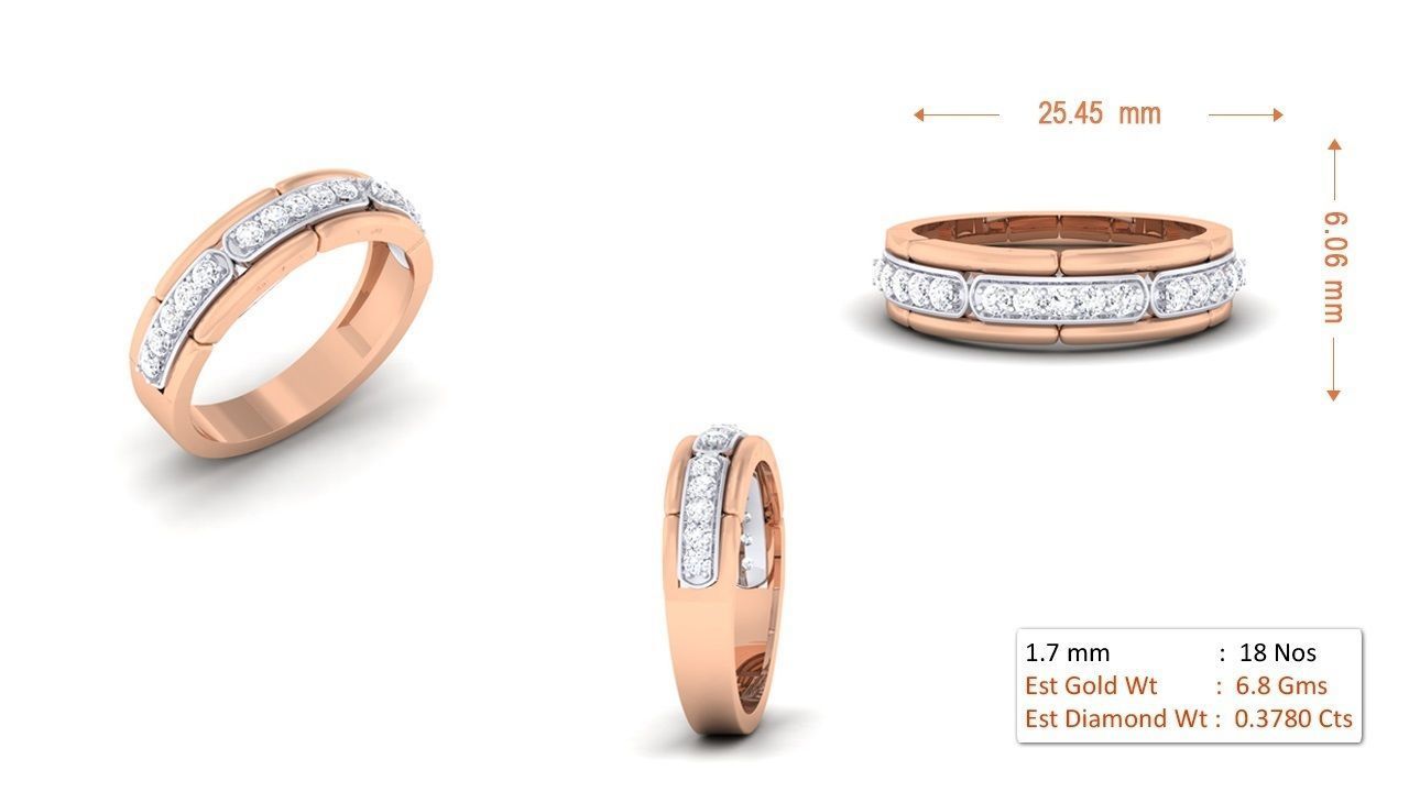 Couple Band Ring 3dm render detail  3D print model_1