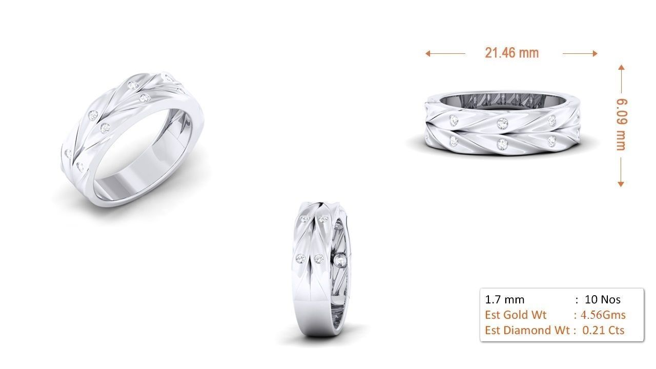 Couple Band Ring 3dm render detail  3D print model_1