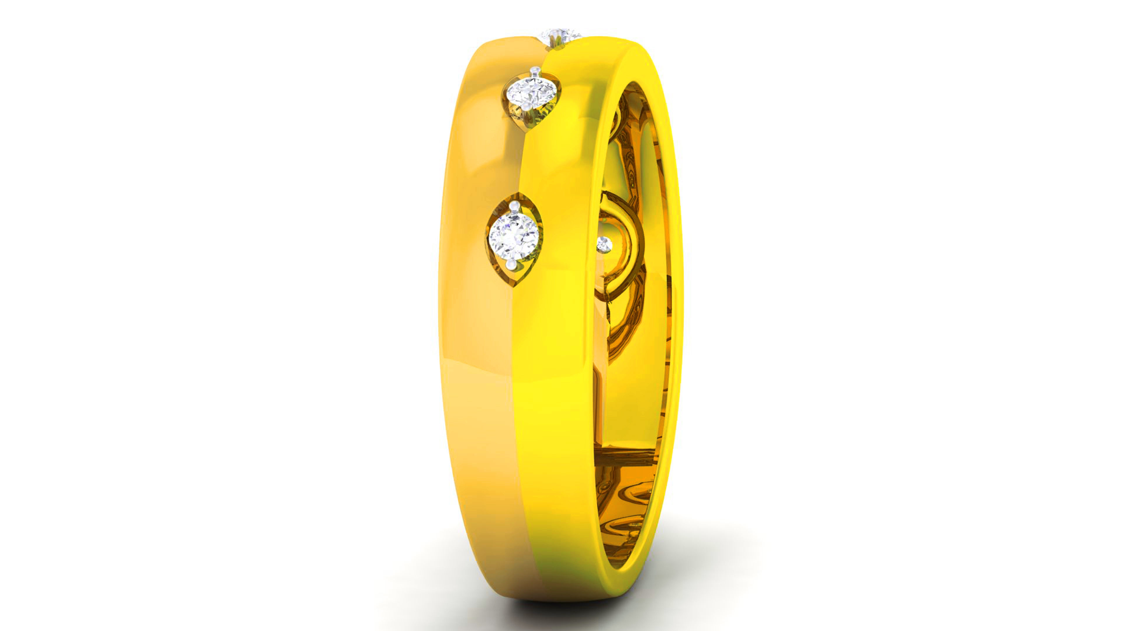 Couple Band Ring 3dm render detail  3D print model_10