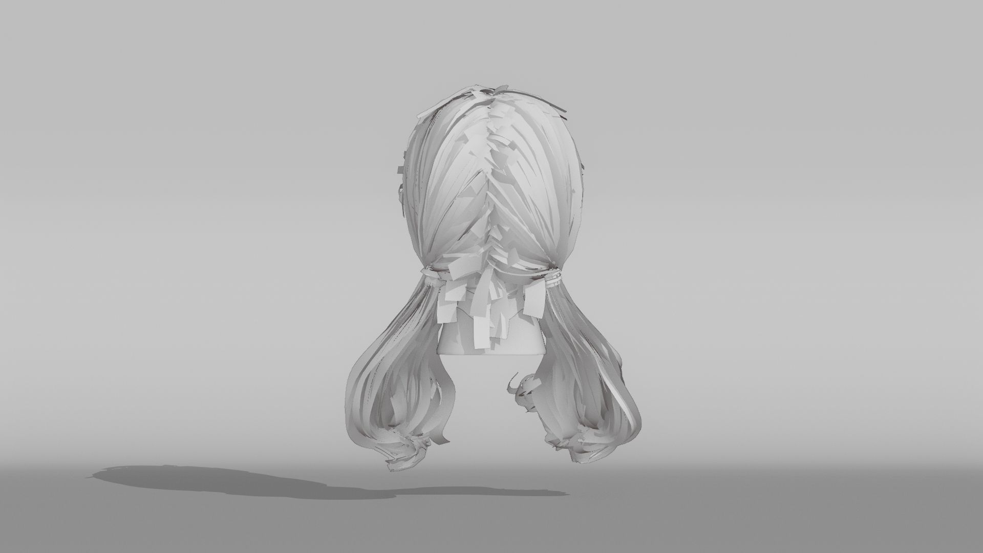 Realistic Female Hair 1 Low-poly 3D model_9