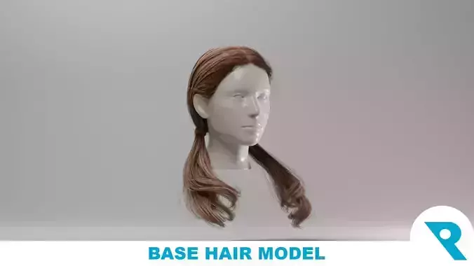 Realistic Female Hair 1 Low-poly 3D model Realistic Female Hair 1 Low-poly 3D model