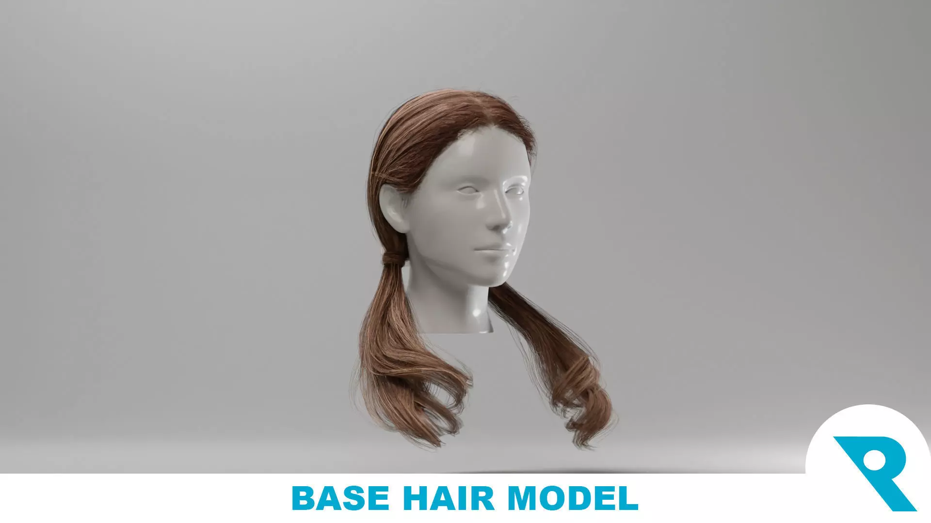 Realistic Female Hair 1 Low-poly 3D model_0
