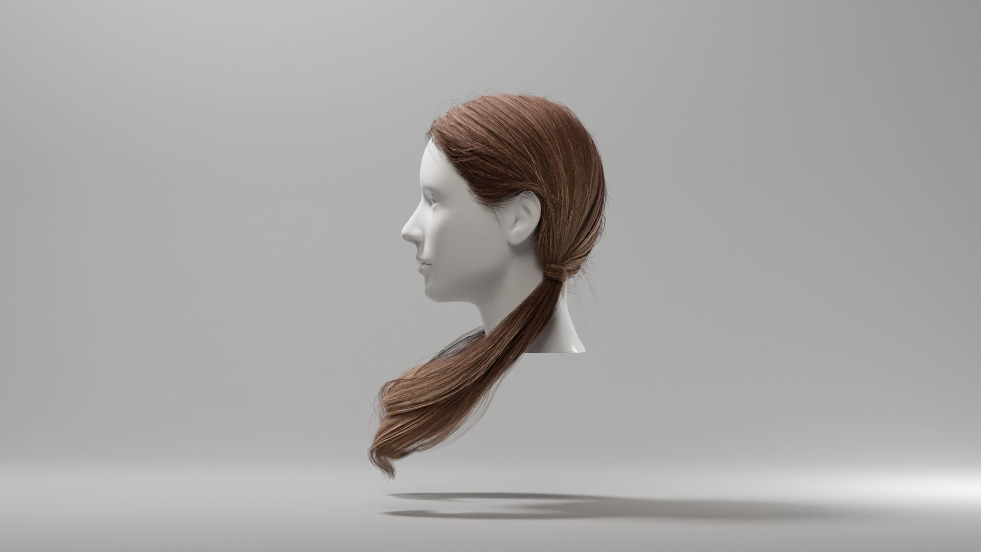 Realistic Female Hair 1 Low-poly 3D model_5
