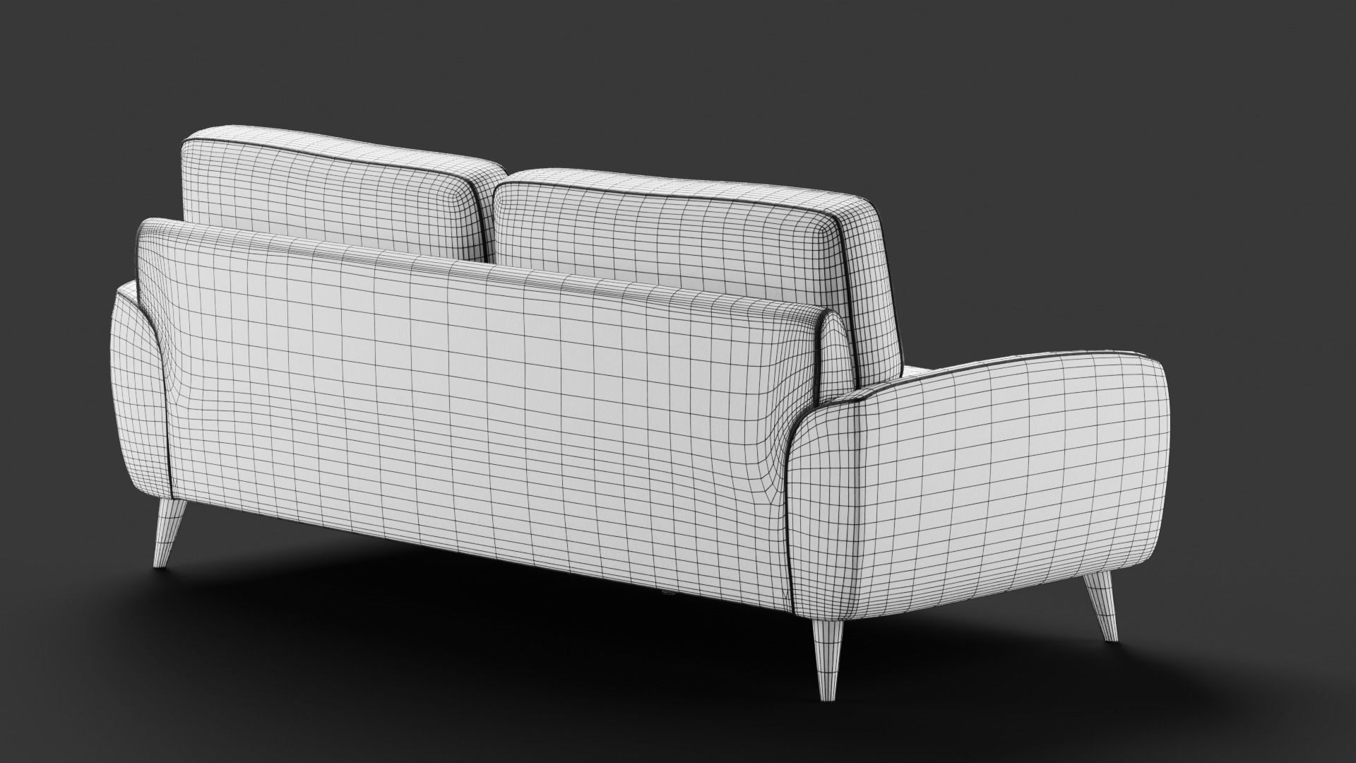  Darby Couch Low-poly 3D model_6