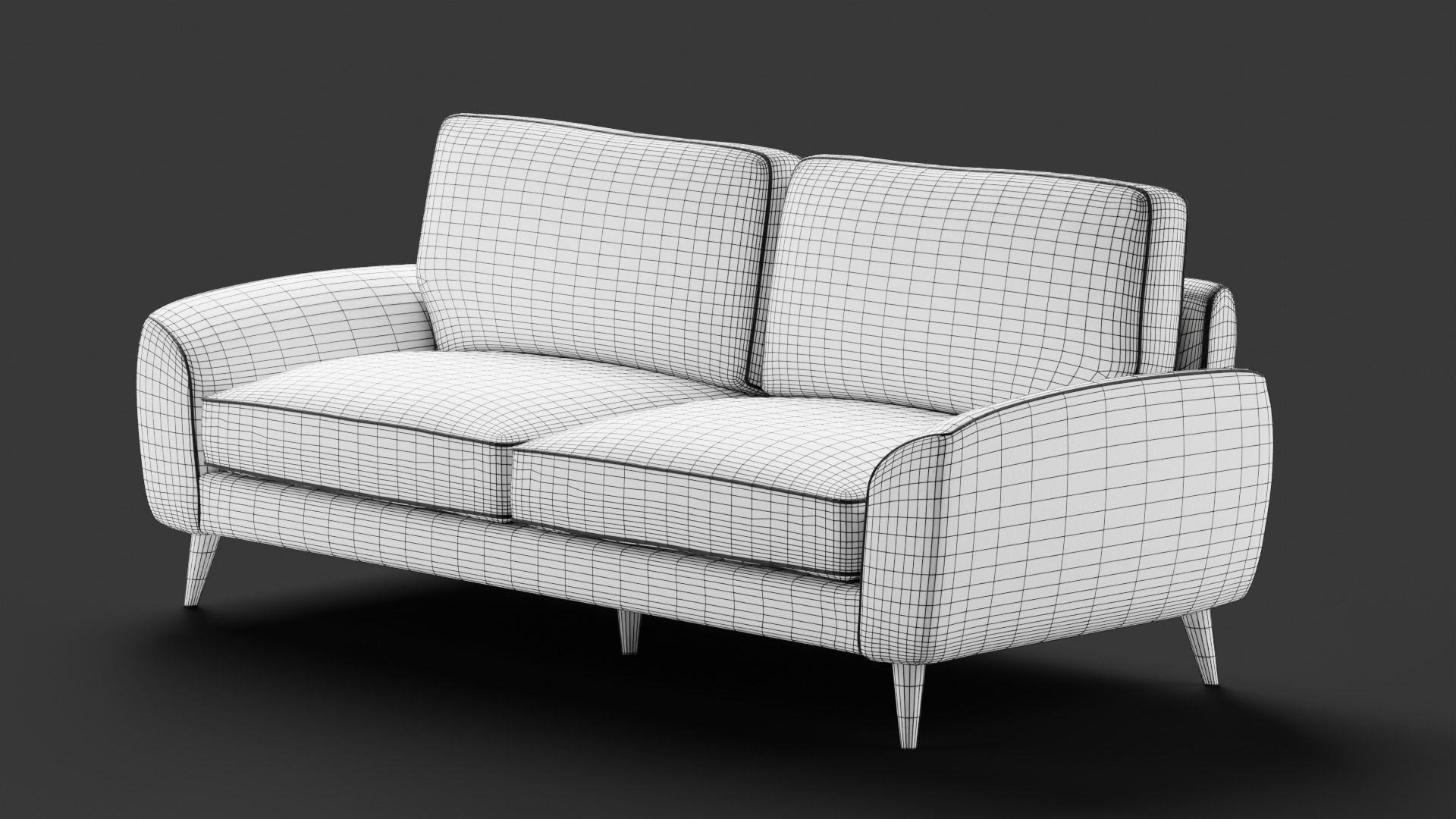  Darby Couch Low-poly 3D model_3