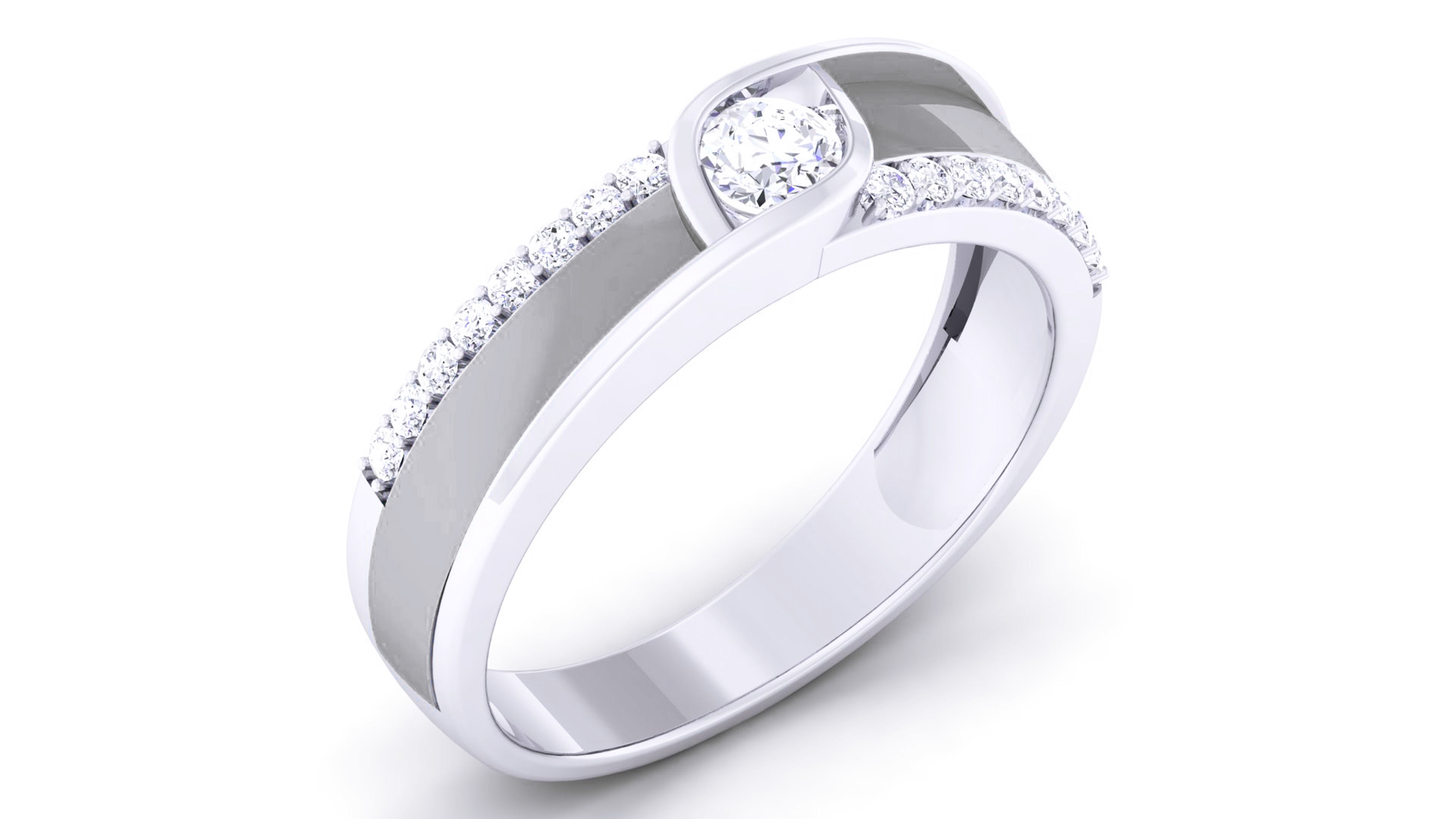 Couple Band Ring 3dm render detail 3D print model_8