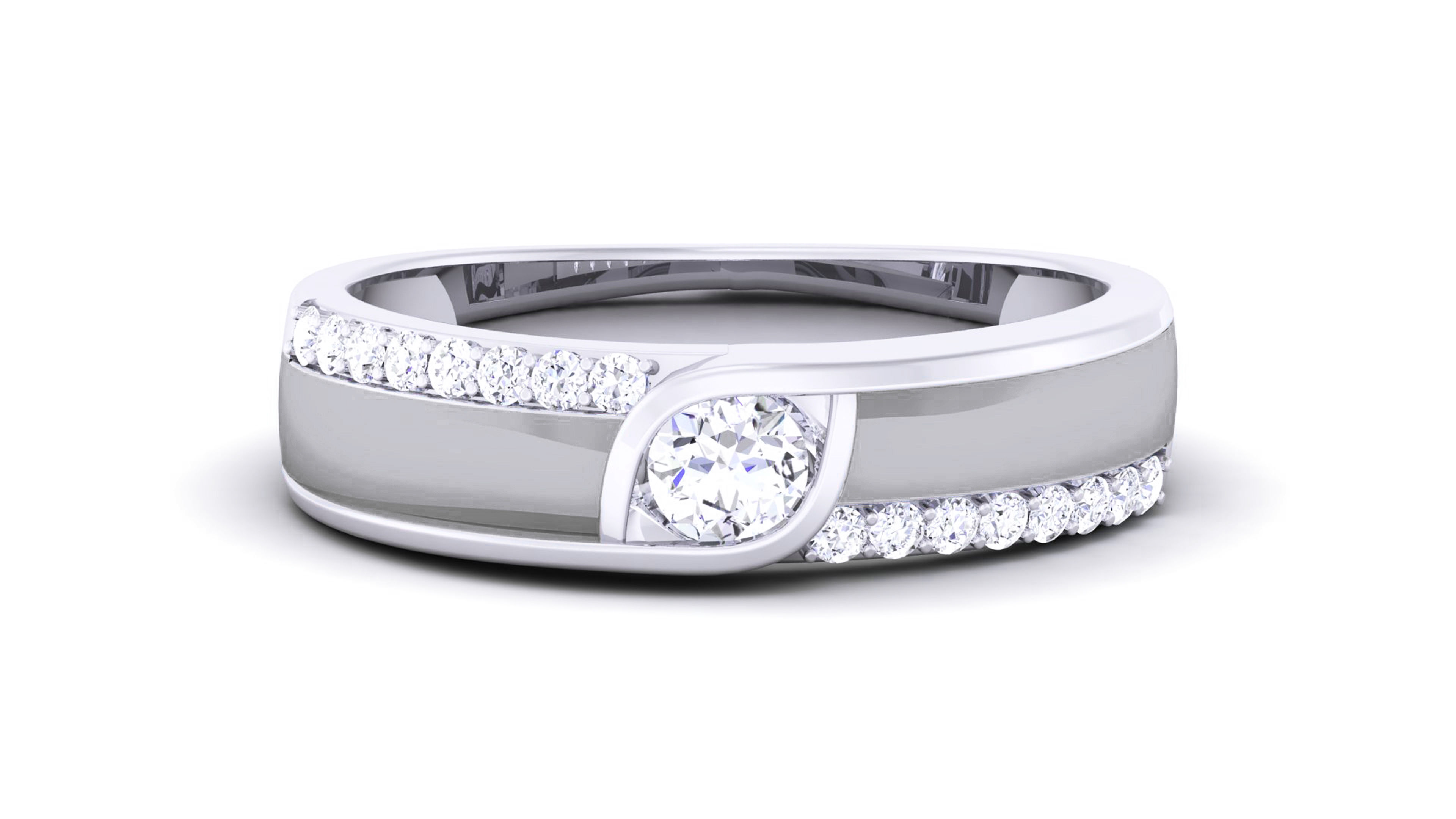 Couple Band Ring 3dm render detail 3D print model_13