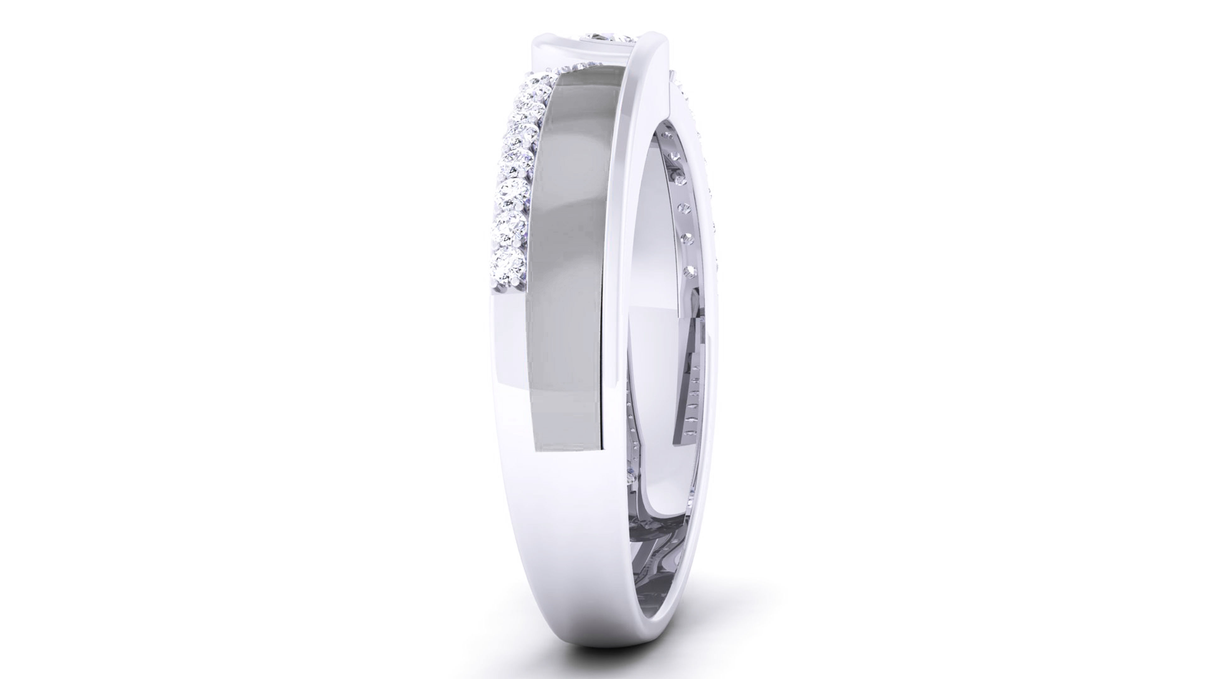 Couple Band Ring 3dm render detail 3D print model_11