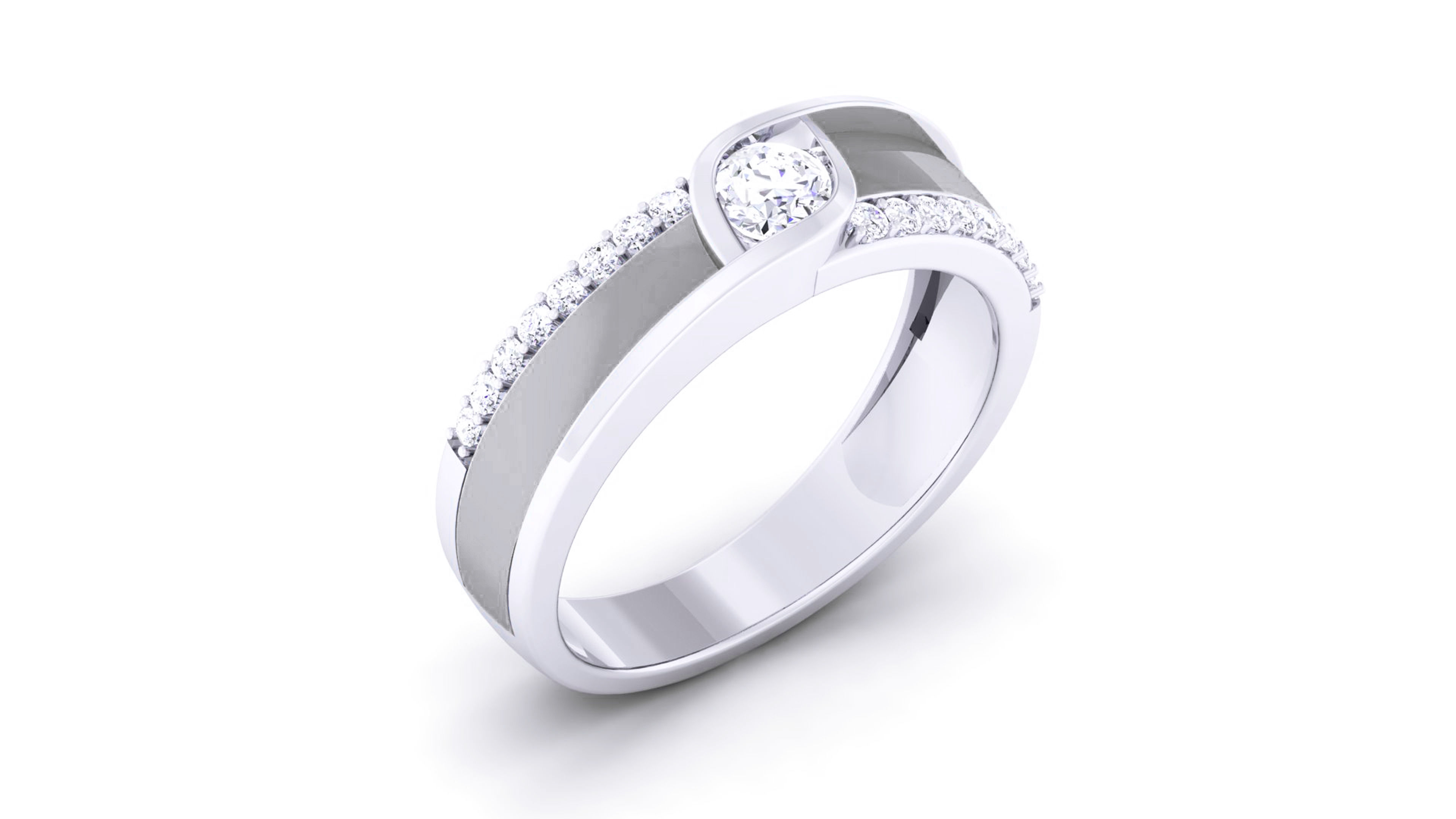 Couple Band Ring 3dm render detail 3D print model_19