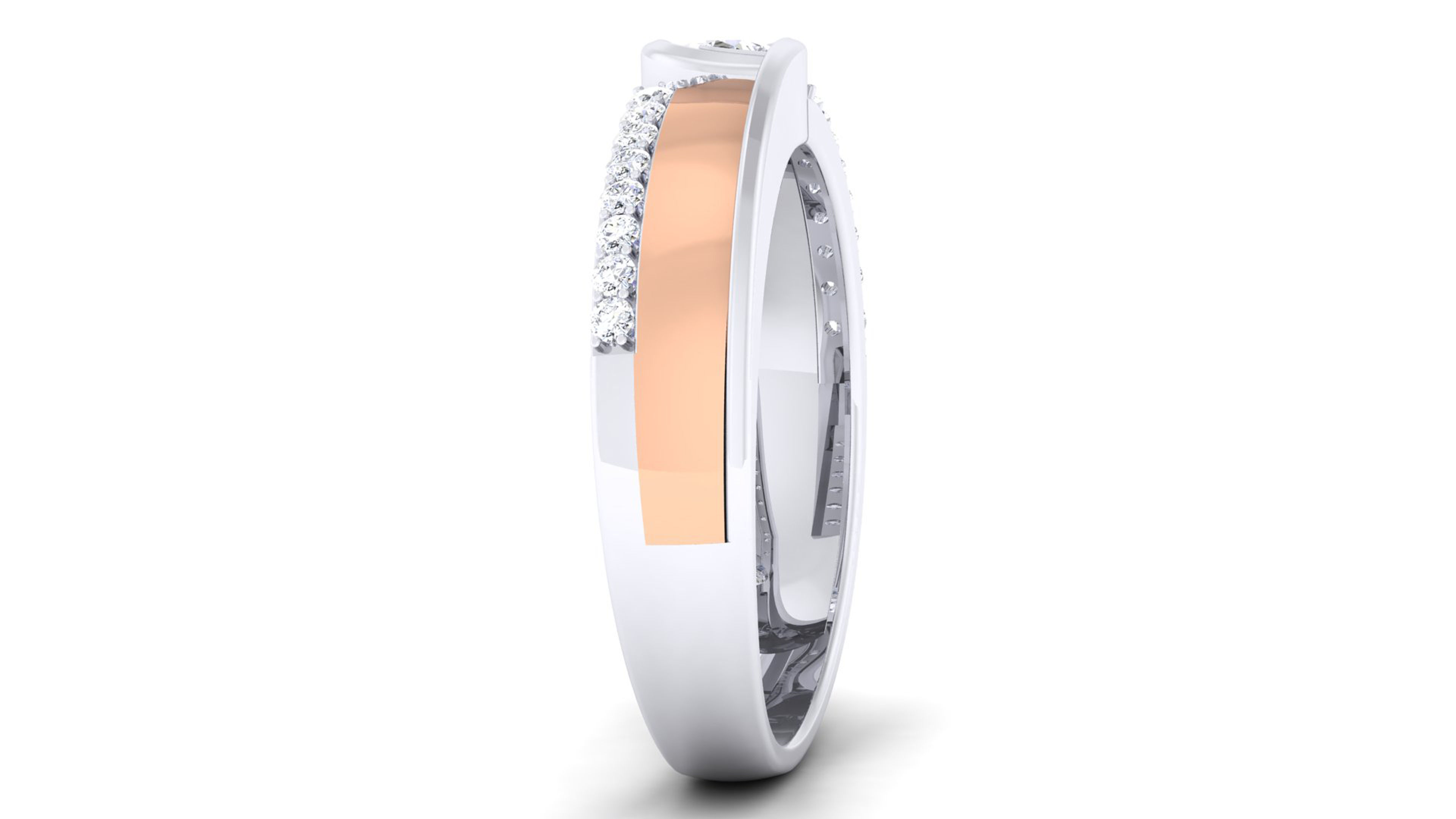 Couple Band Ring 3dm render detail 3D print model_9