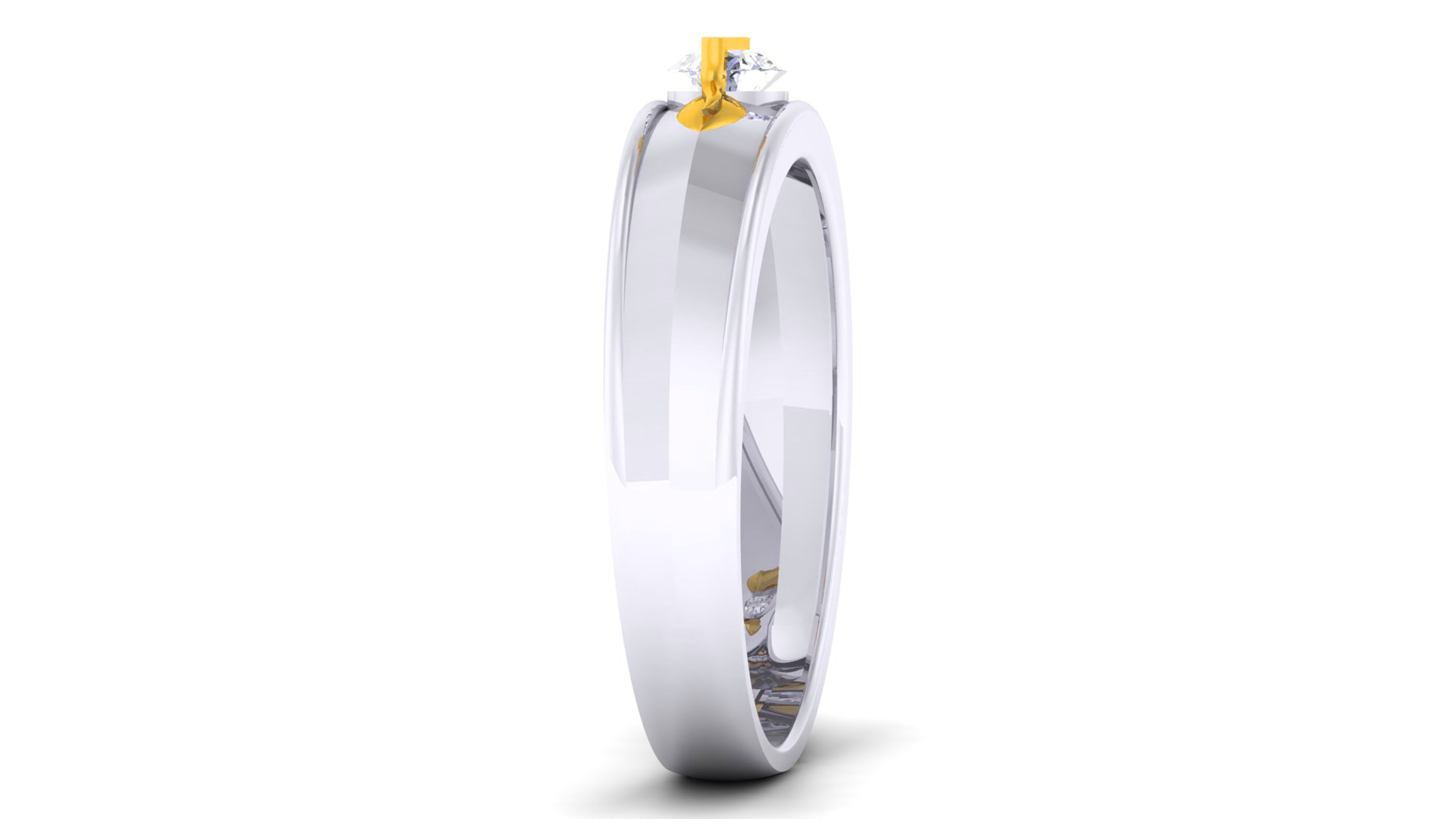 Couple Band Ring 3dm render detail  3D print model_10