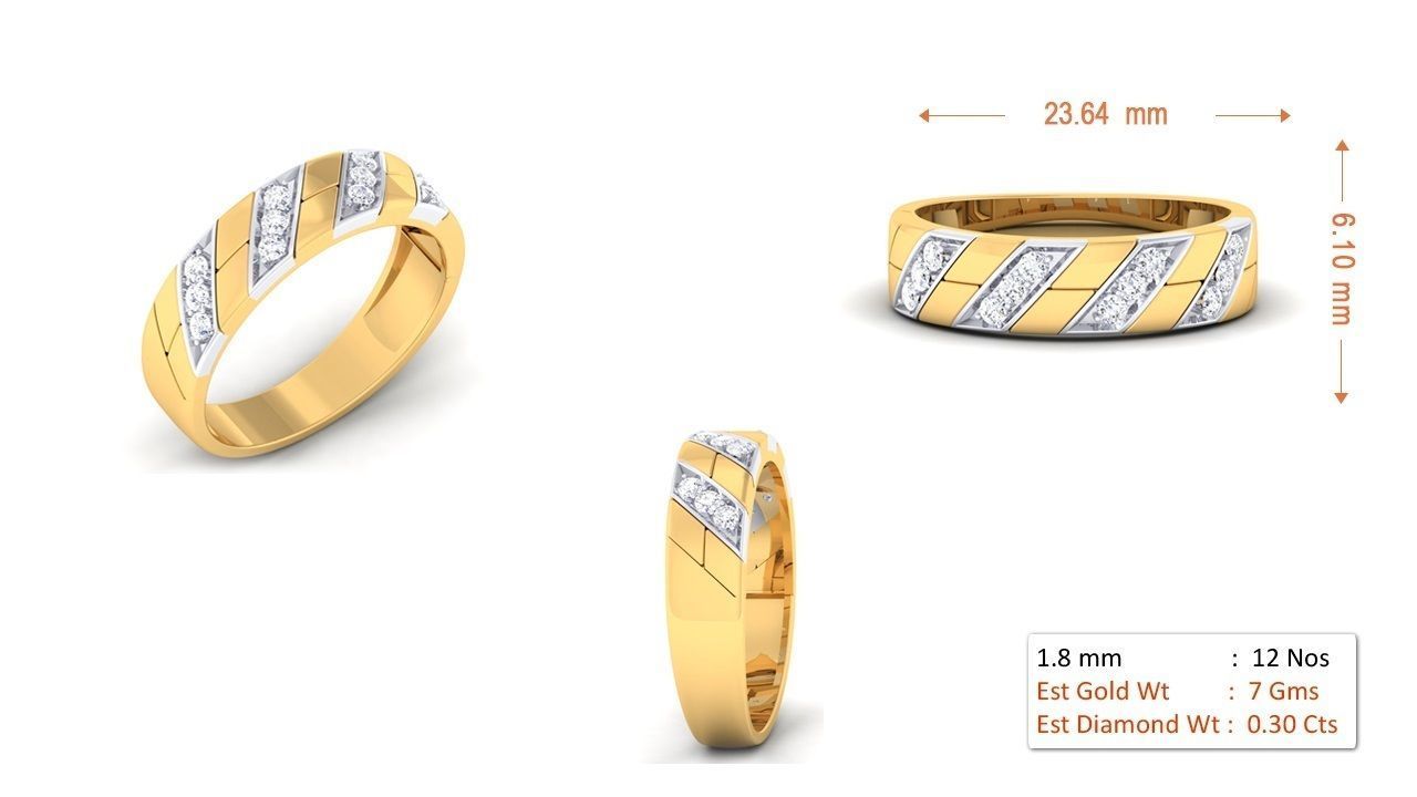 Couple Band Ring 3dm render detail  3D print model_2