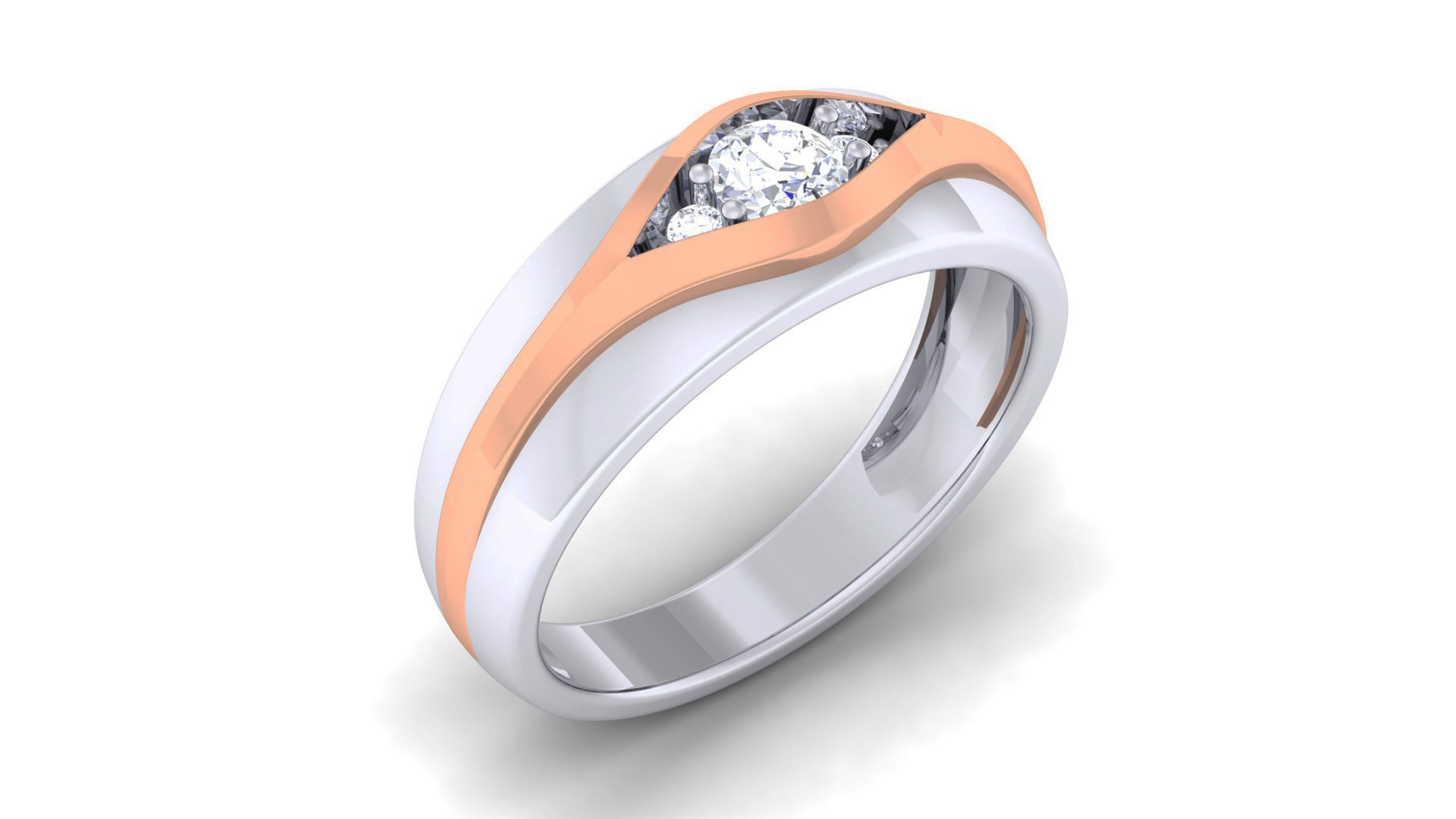Couple Band Ring 3dm render detail  3D print model_17