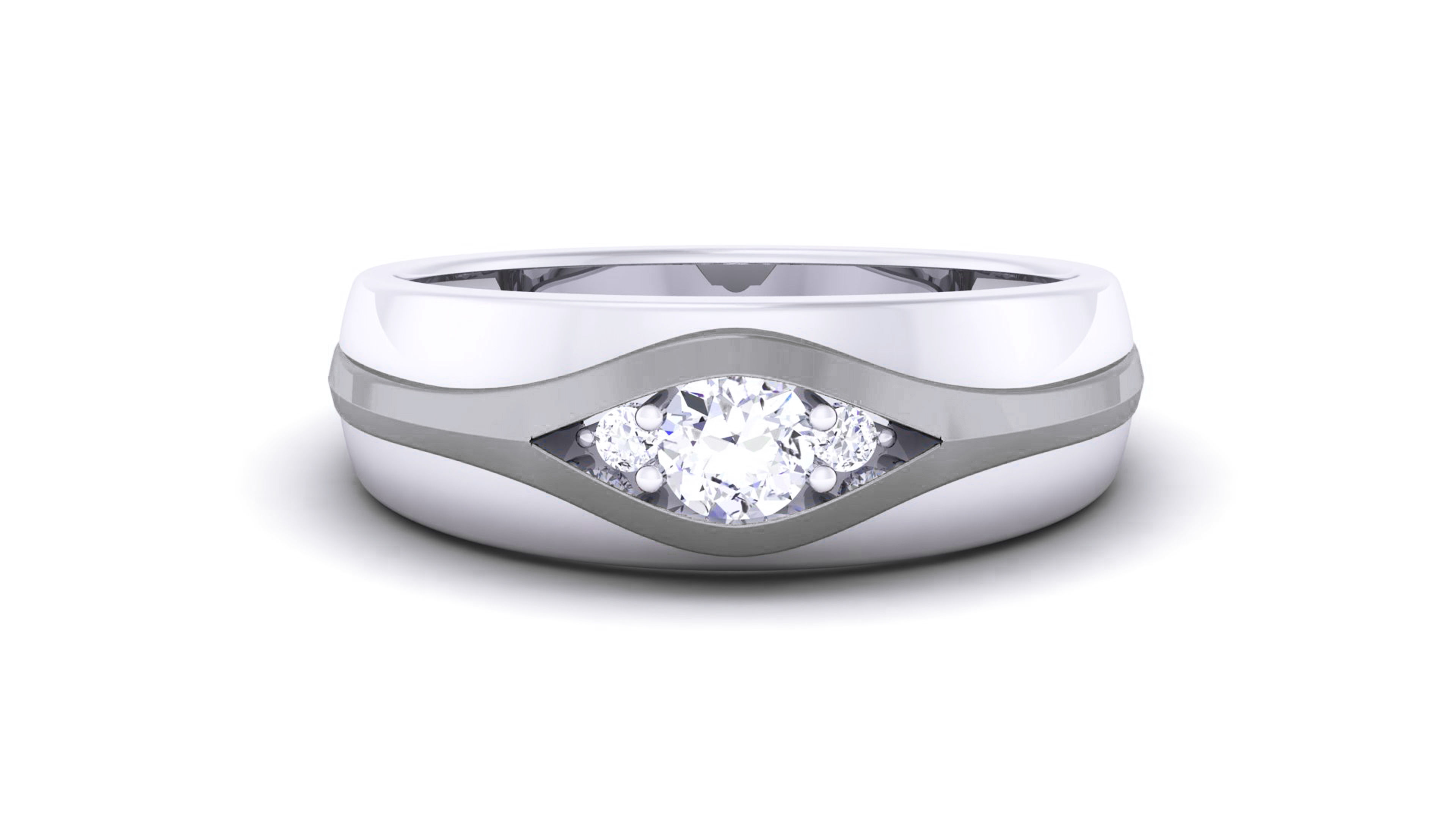 Couple Band Ring 3dm render detail  3D print model_25