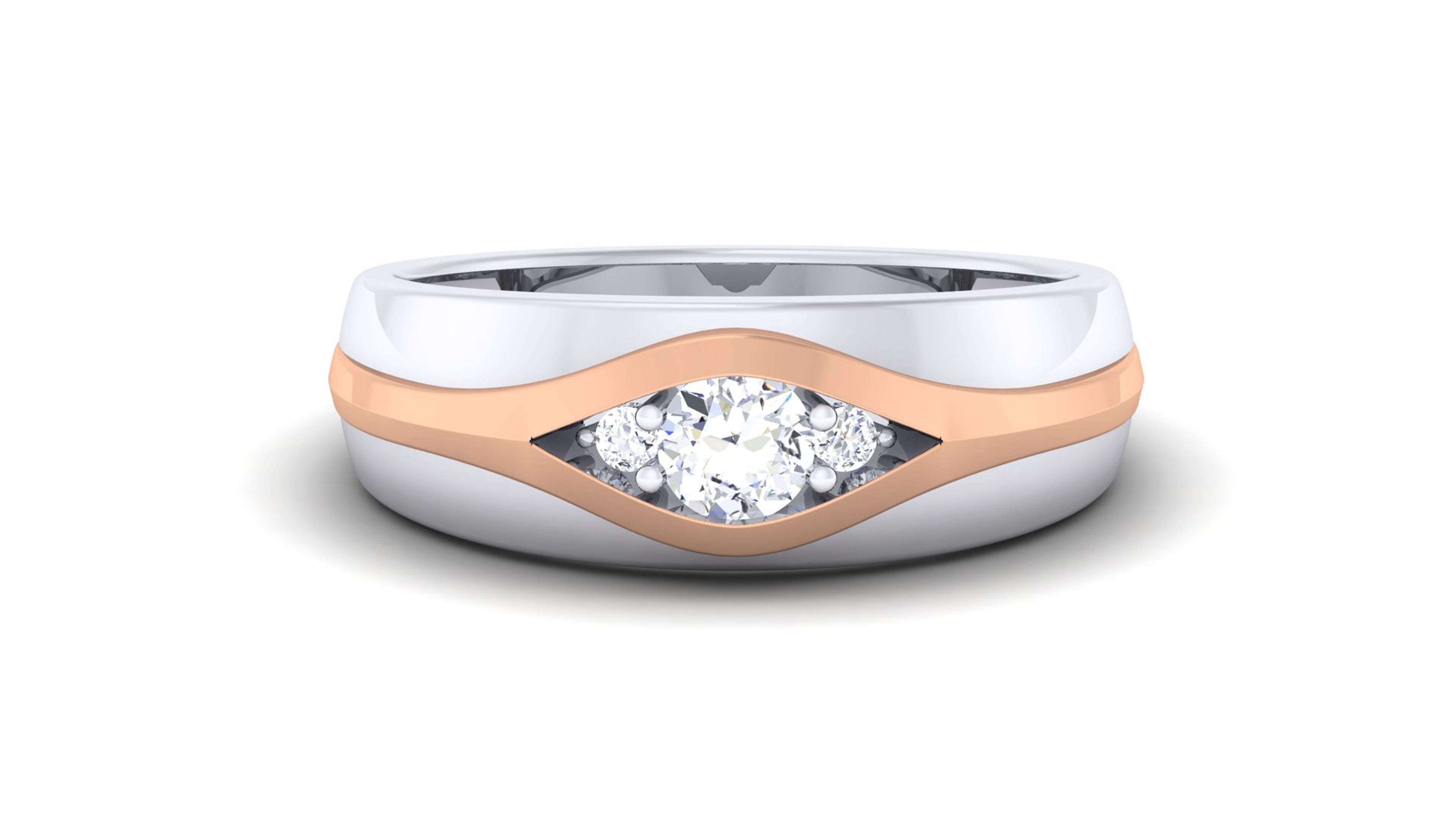 Couple Band Ring 3dm render detail  3D print model_23