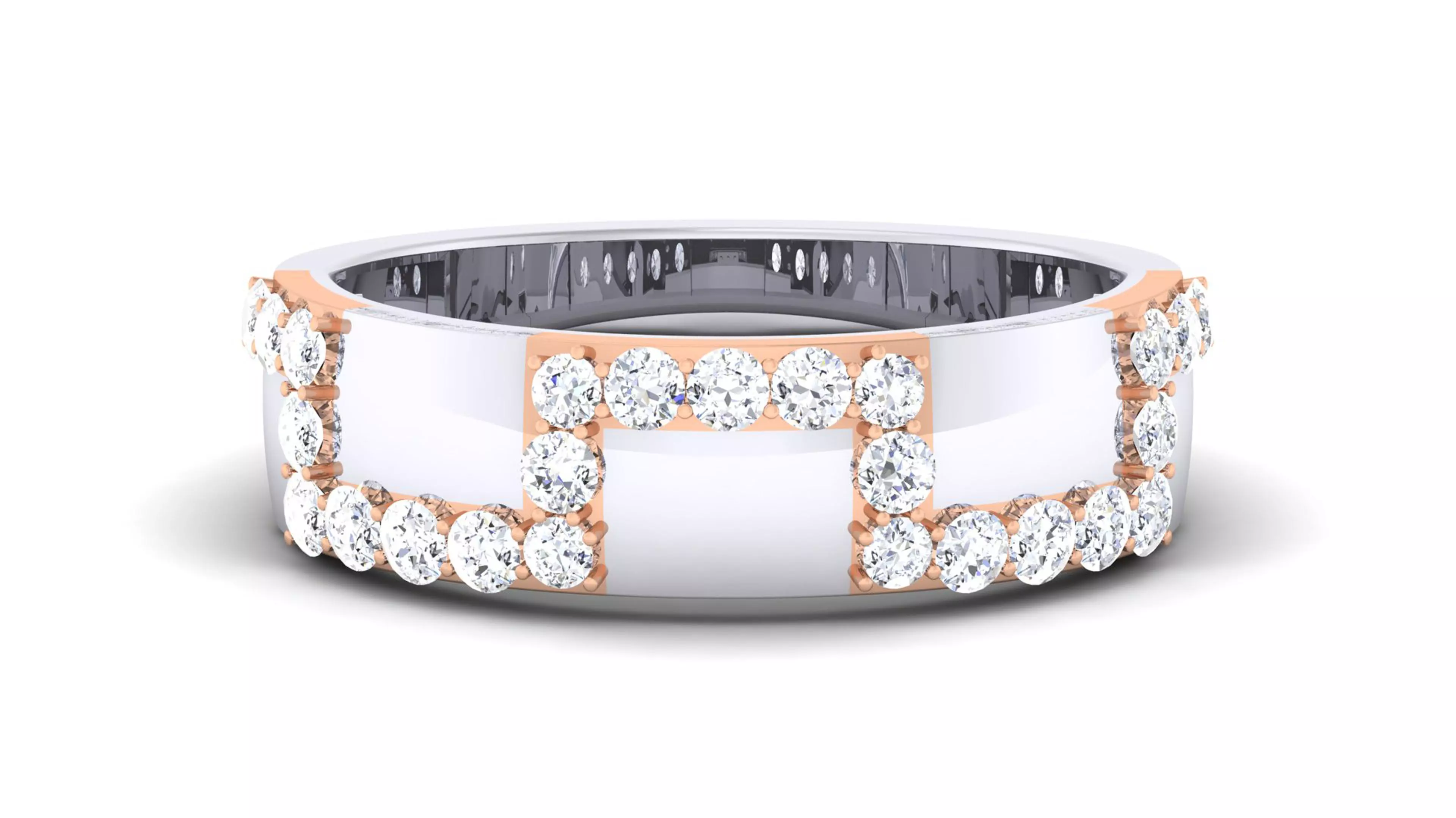 Couple Band Ring 3dm render detail  3D print model_0