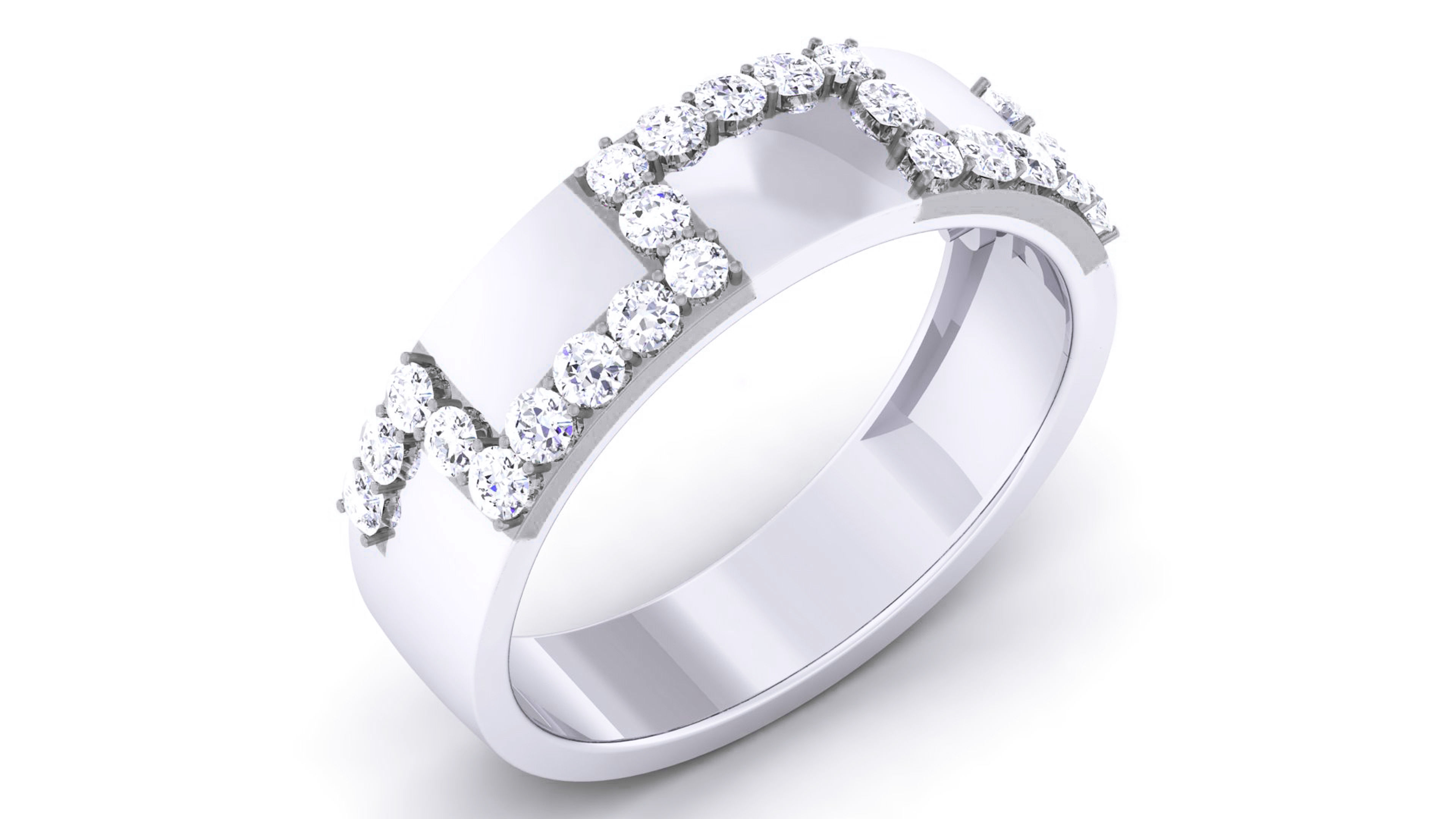 Couple Band Ring 3dm render detail  3D print model_8