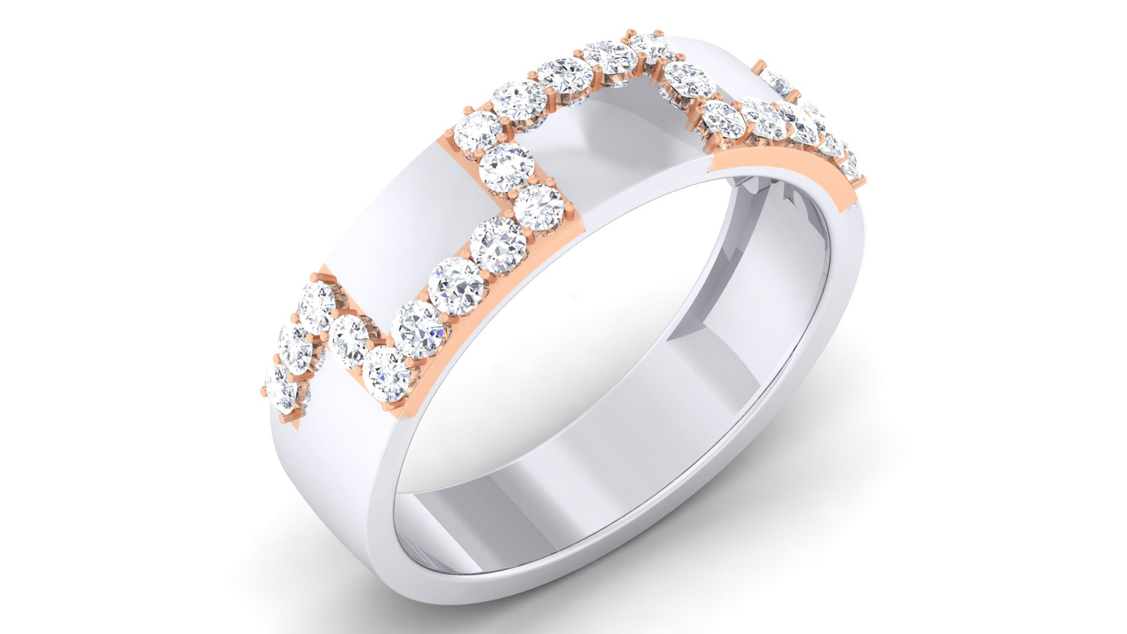 Couple Band Ring 3dm render detail  3D print model_7