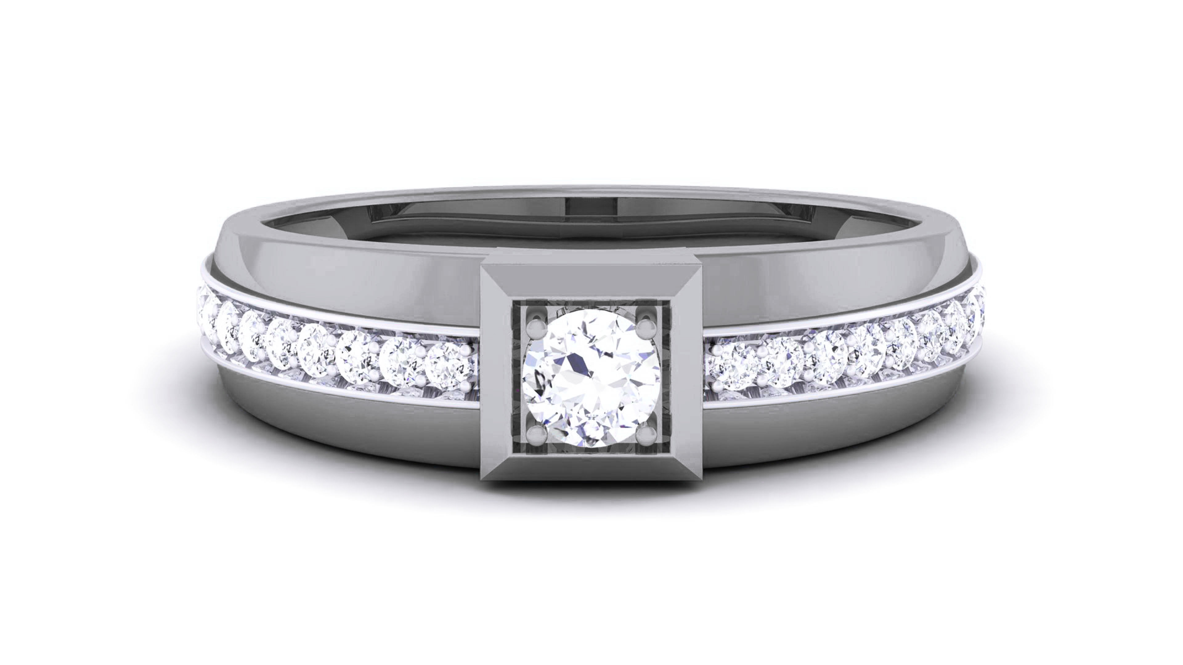 Couple Band Ring 3dm render detail  3D print model_12