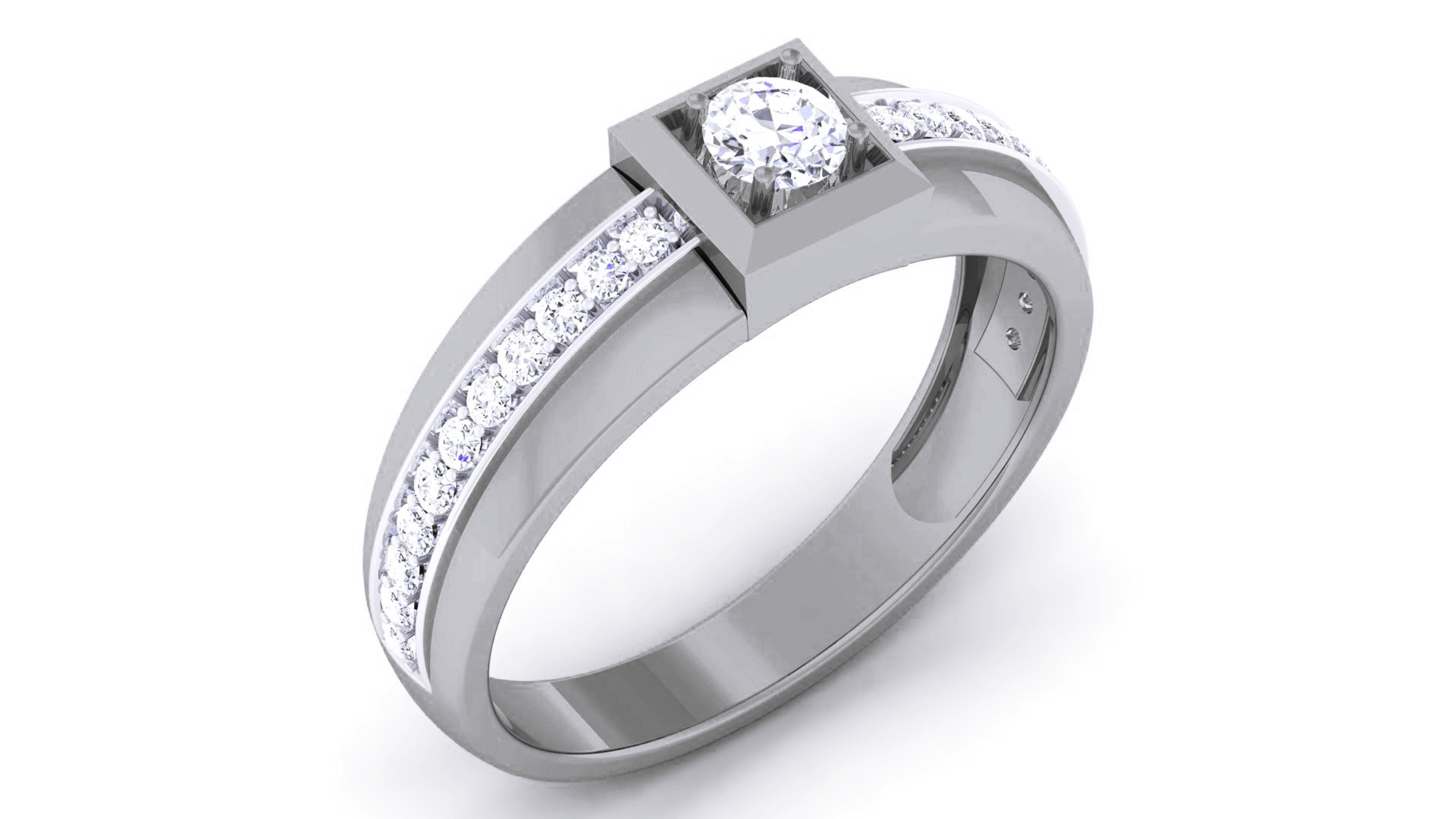 Couple Band Ring 3dm render detail  3D print model_7