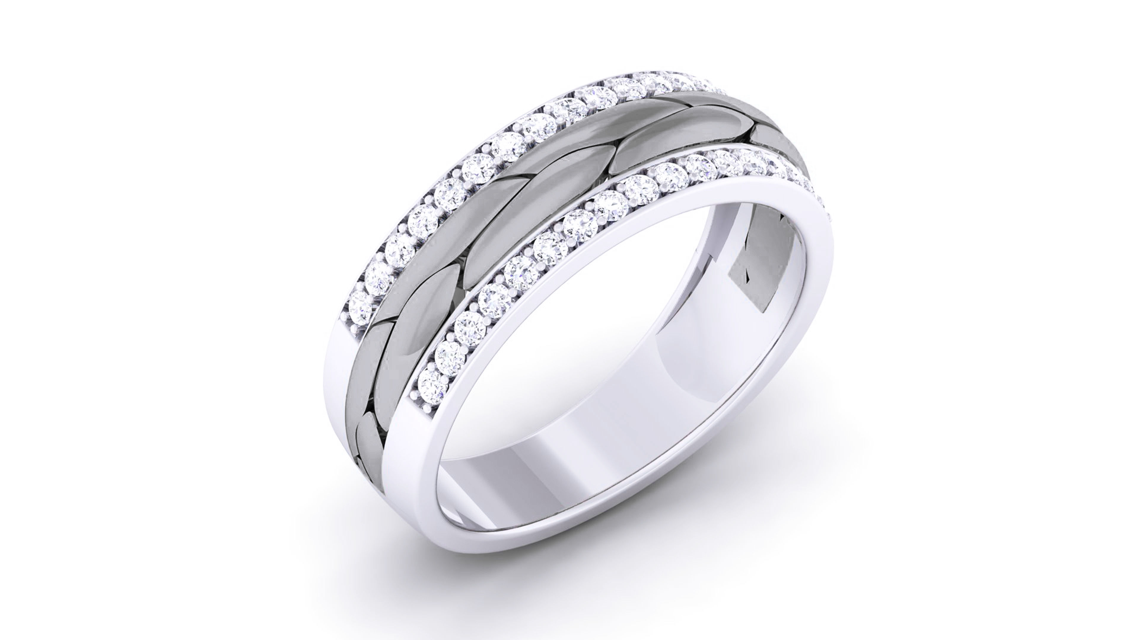 Couple Band Ring 3dm render detail  3D print model_19