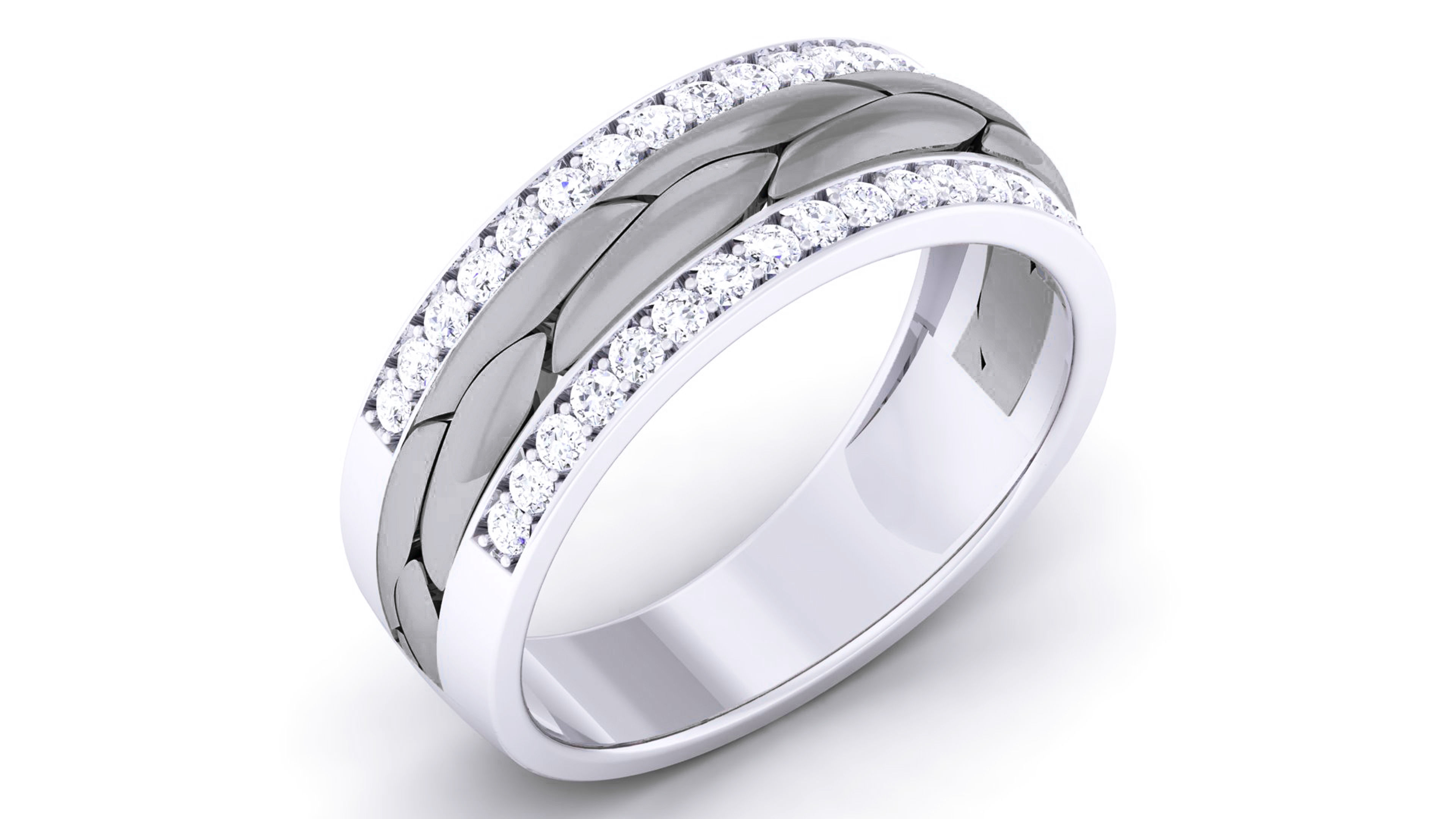 Couple Band Ring 3dm render detail  3D print model_8