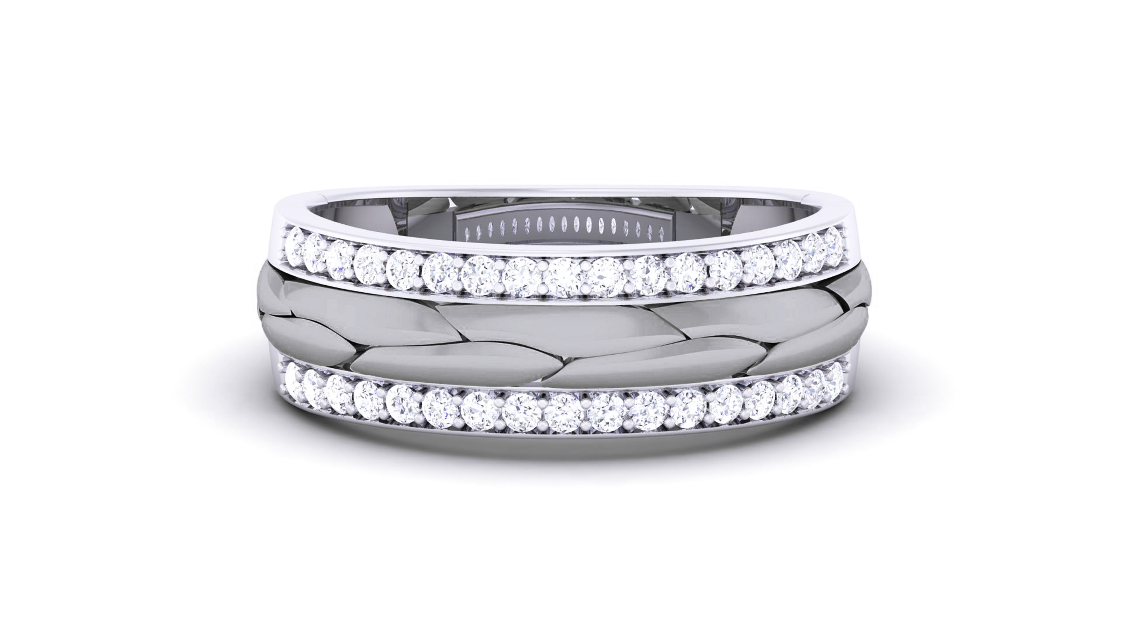 Couple Band Ring 3dm render detail  3D print model_25