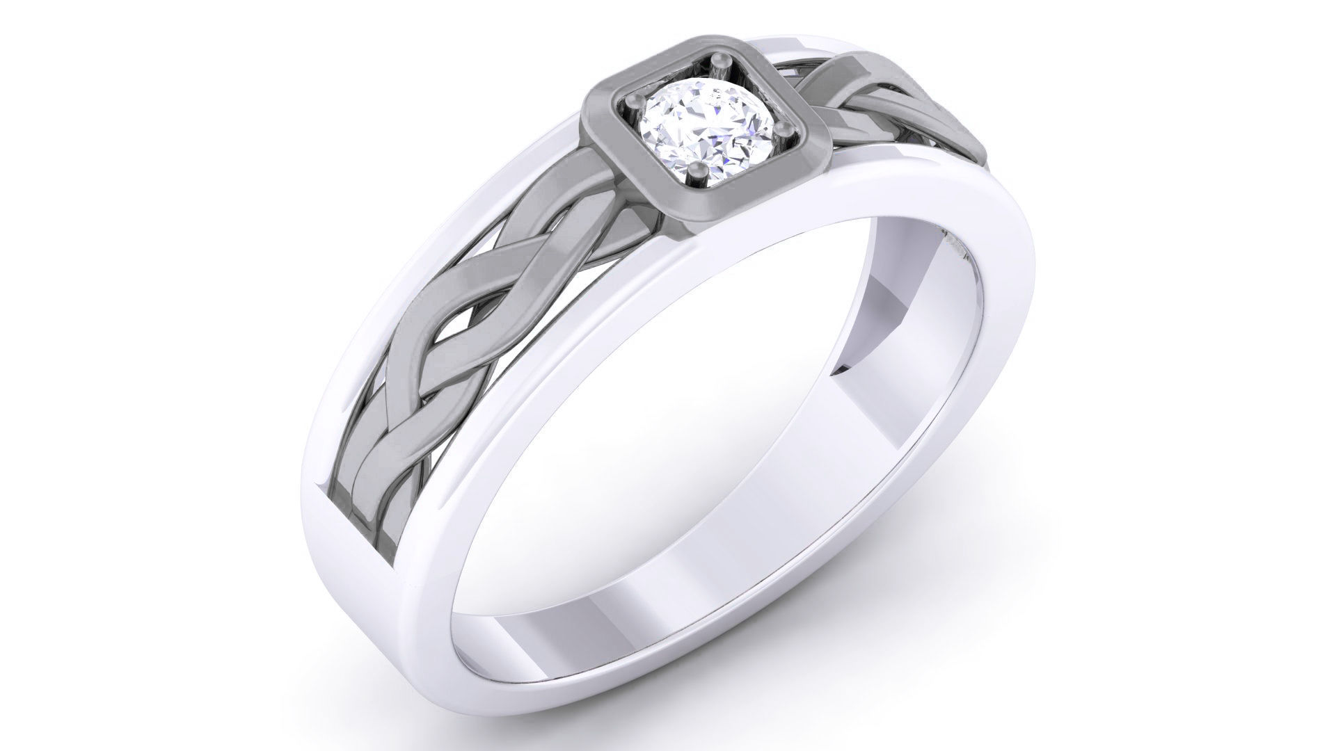 Couple Band Ring 3dm render detail  3D print model_8