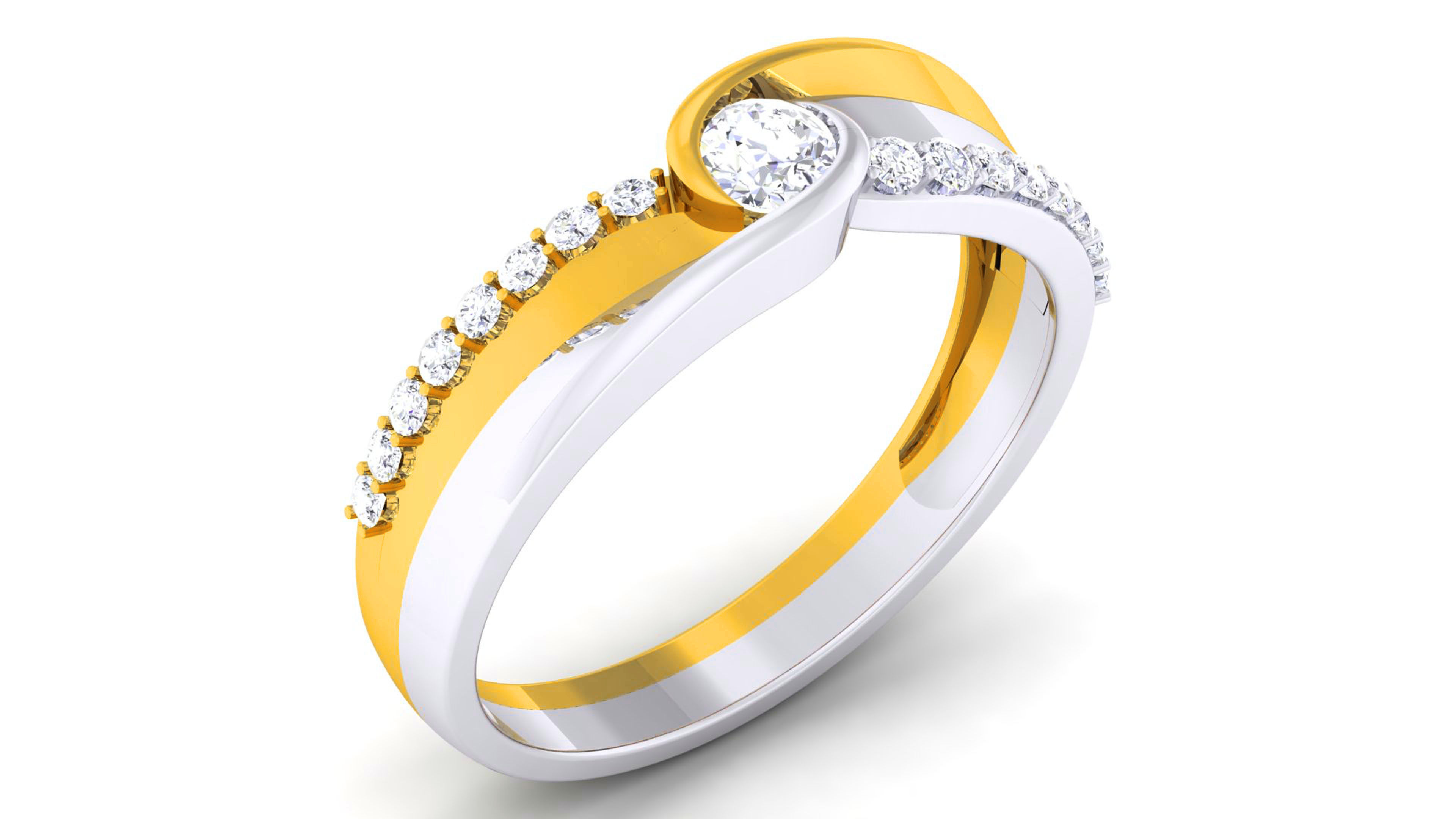 Couple Band Ring 3dm render detail  3D print model_7