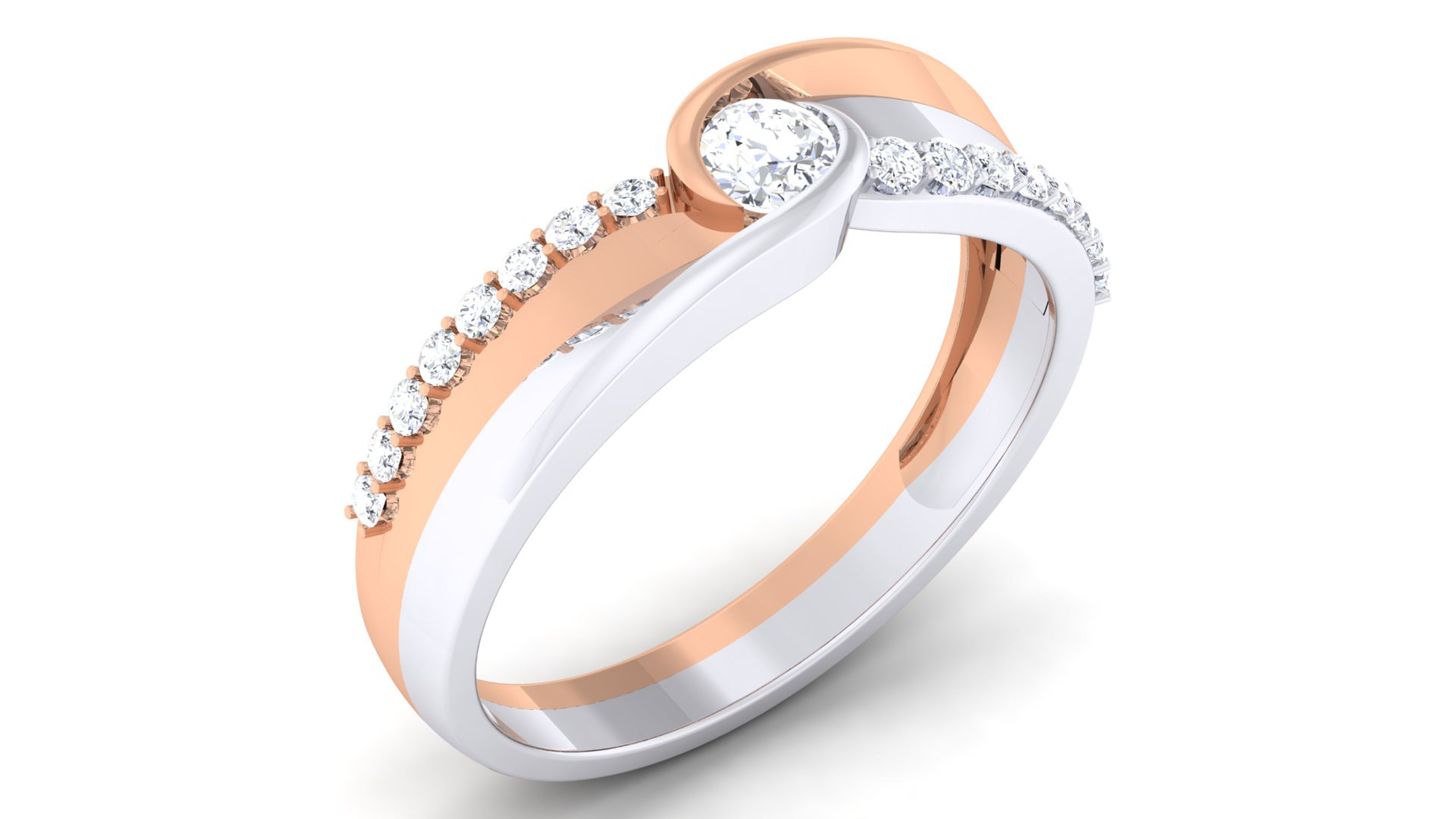 Couple Band Ring 3dm render detail  3D print model_6