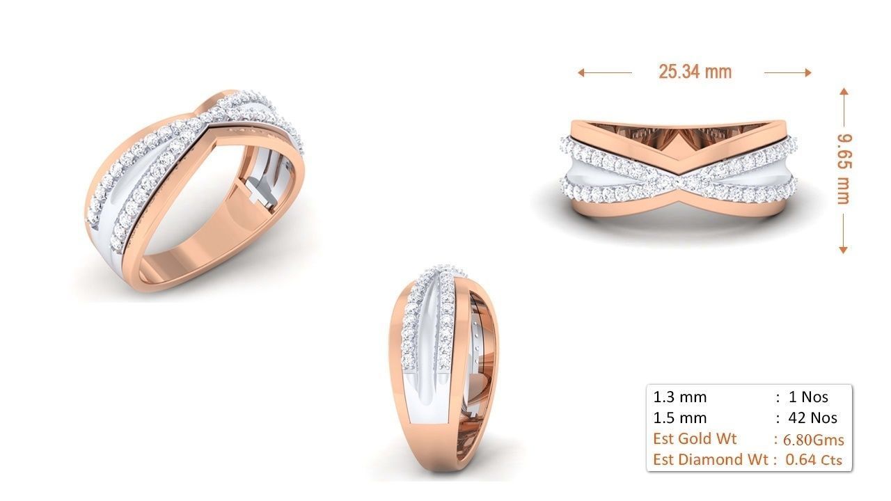 Couple Band Ring 3dm render detail  3D print model_2