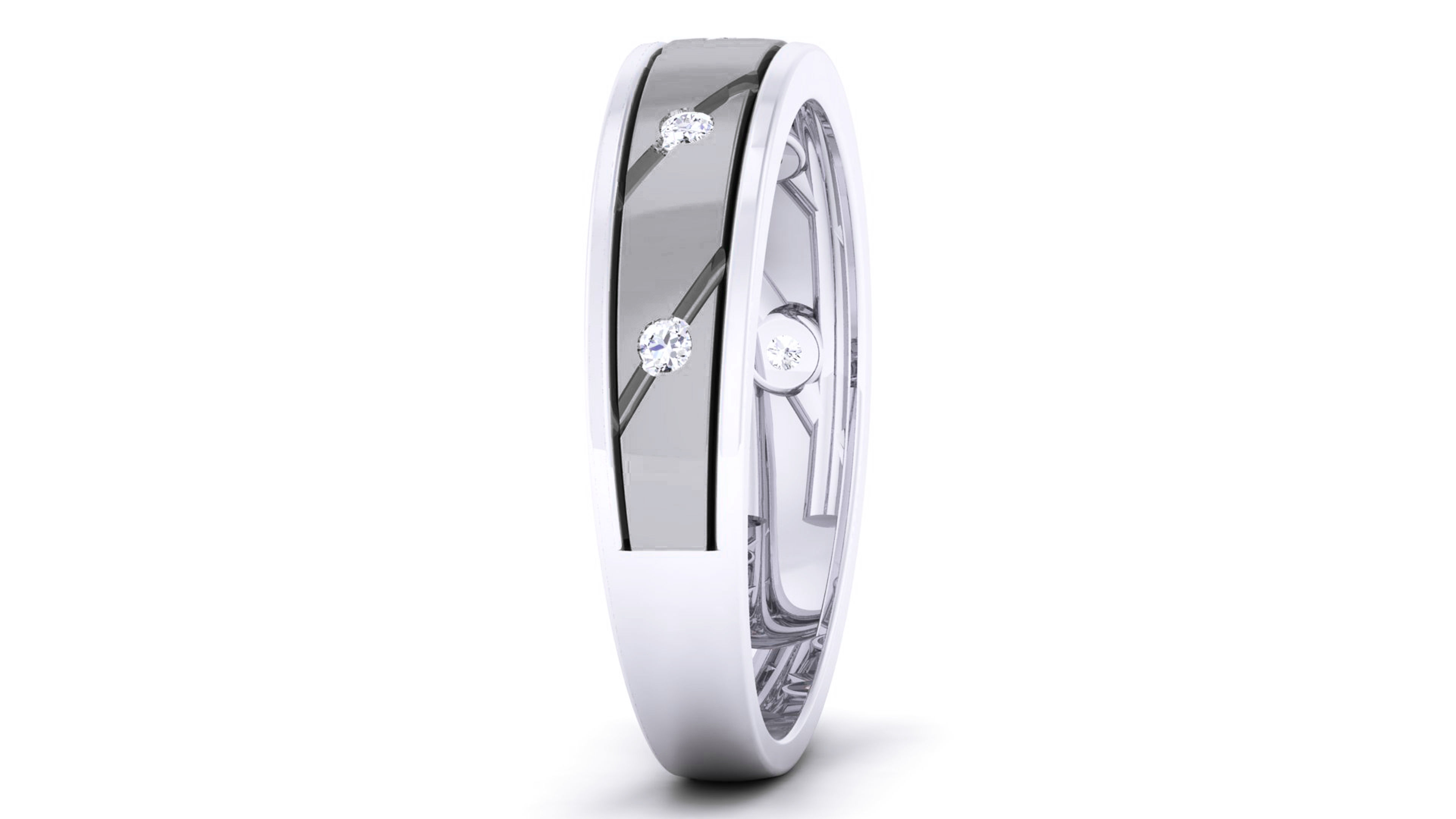 Couple Band Ring 3dm render detail  3D print model_11