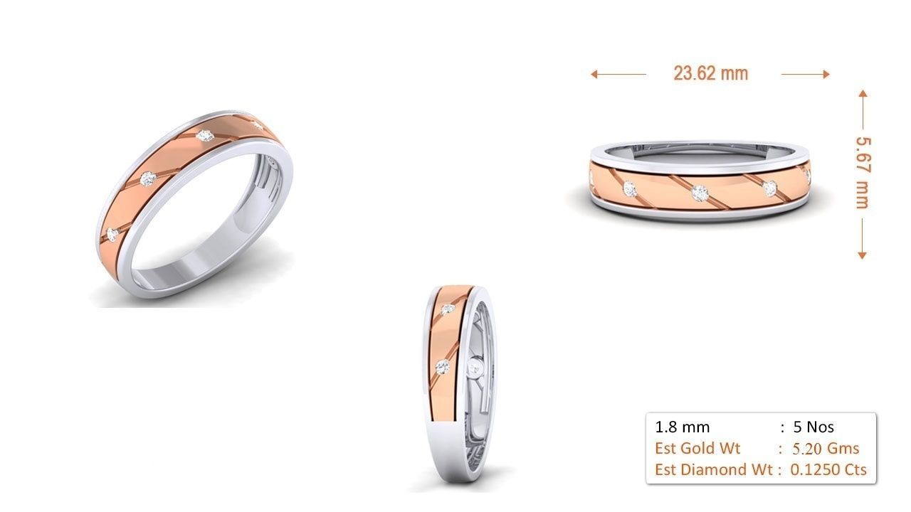 Couple Band Ring 3dm render detail  3D print model_2