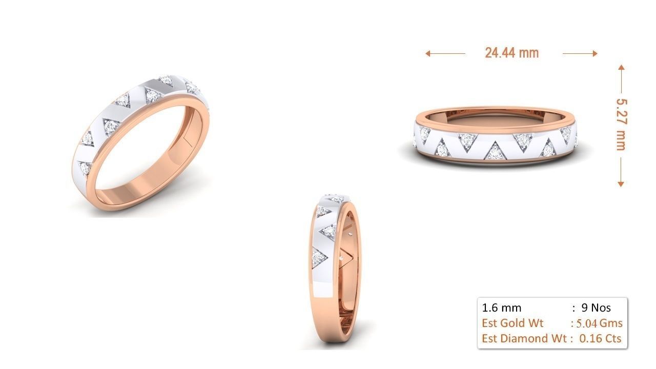 Couple Band Ring 3dm render detail  3D print model_2