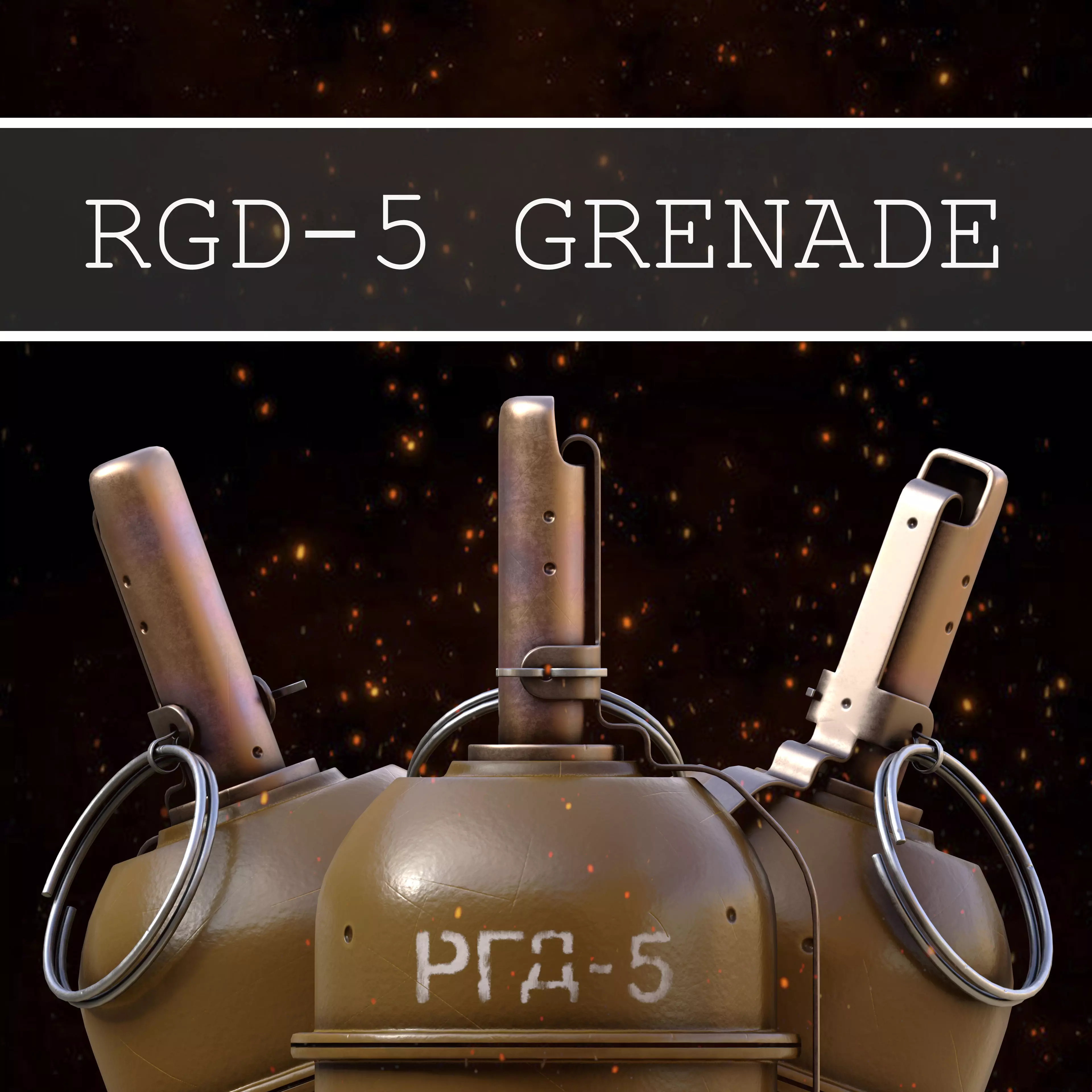 Soviet hand Grenade RGD-5 Low-poly 3D model Low-poly 3D model_0