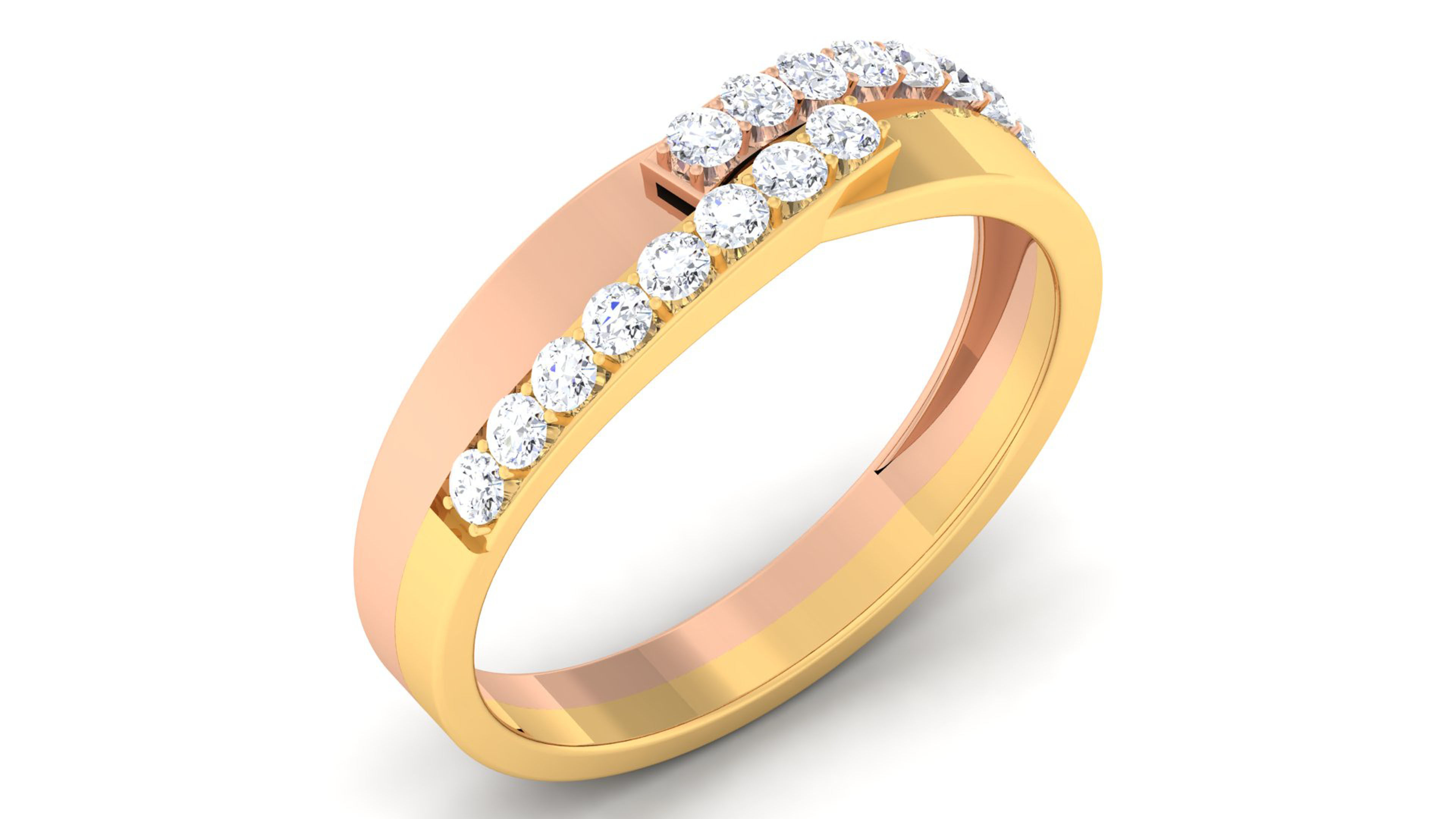 Couple Band Ring 3dm render detail  3D print model_6
