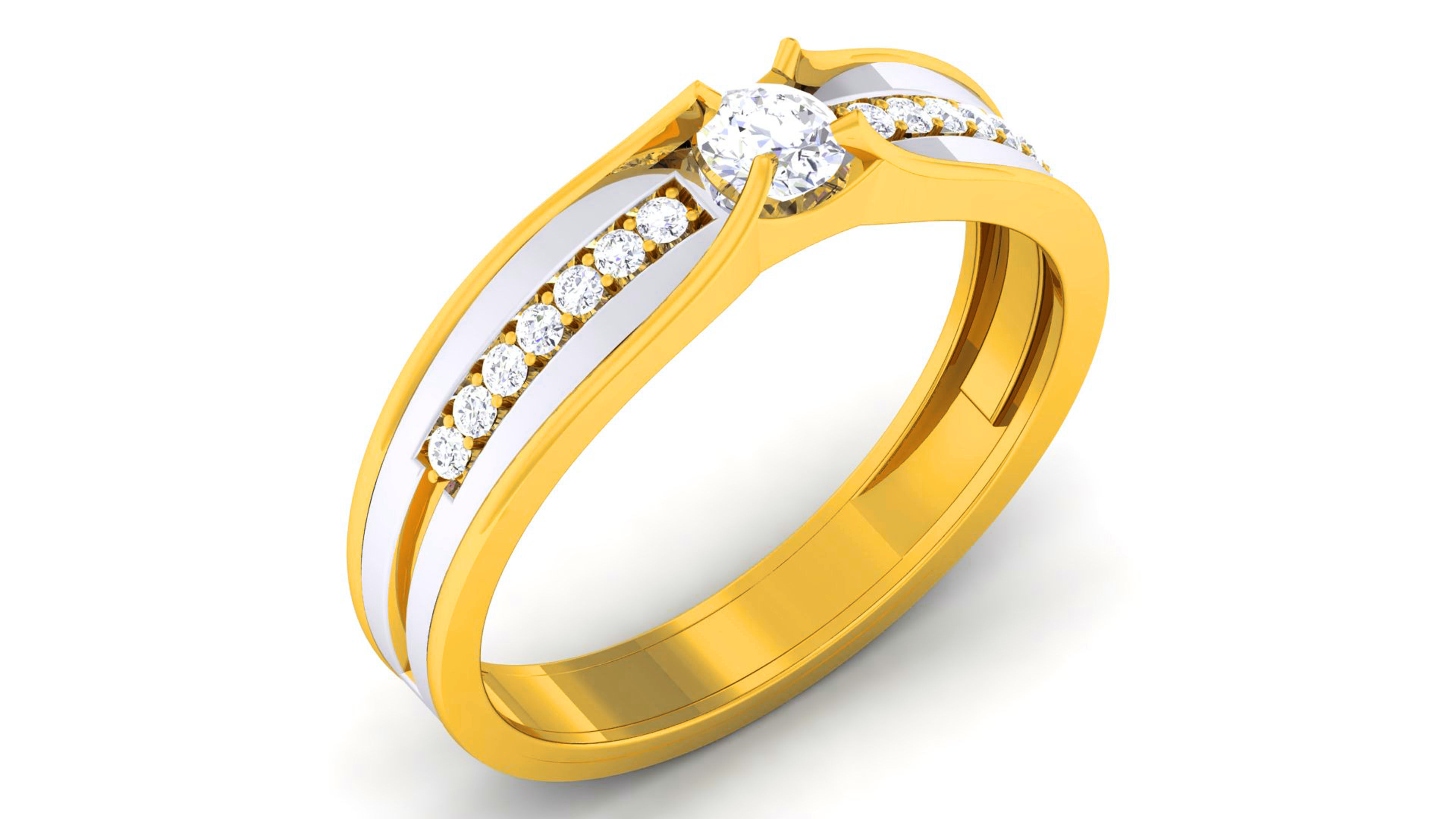 Couple Band Ring 3dm render detail  3D print model_7