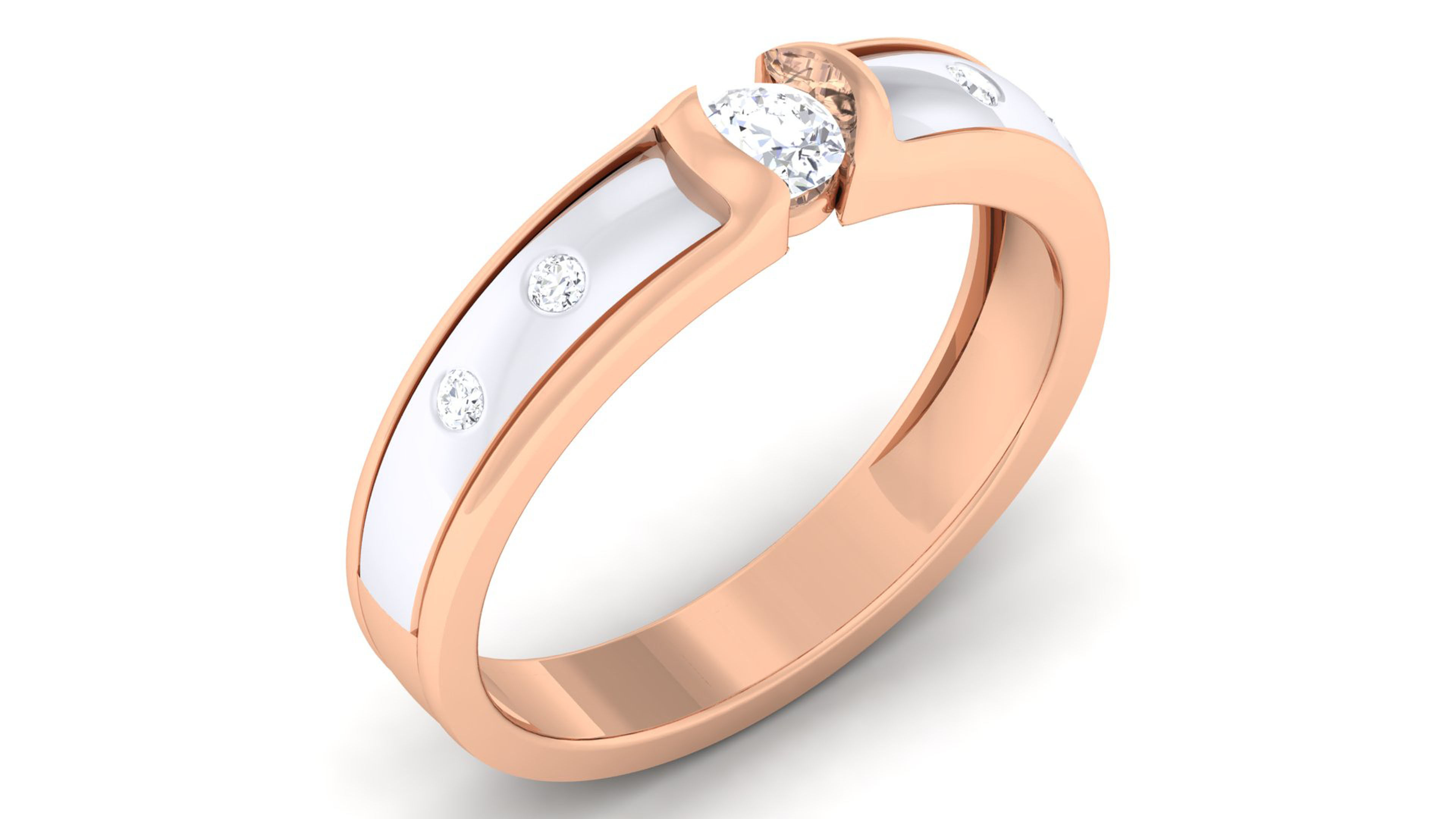 Couple Band Ring 3dm render detail 3D print model_6