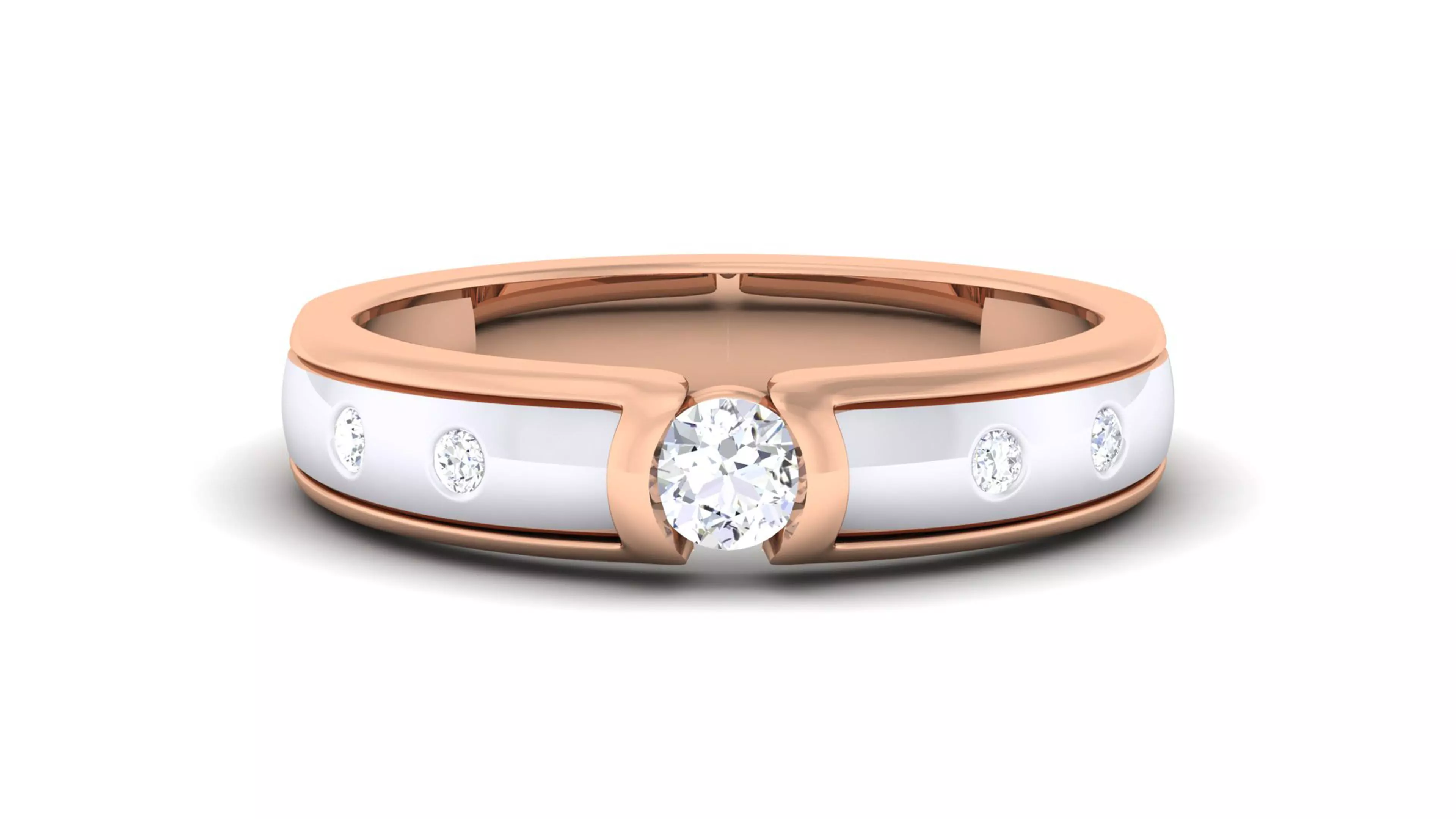 Couple Band Ring 3dm render detail 3D print model_0