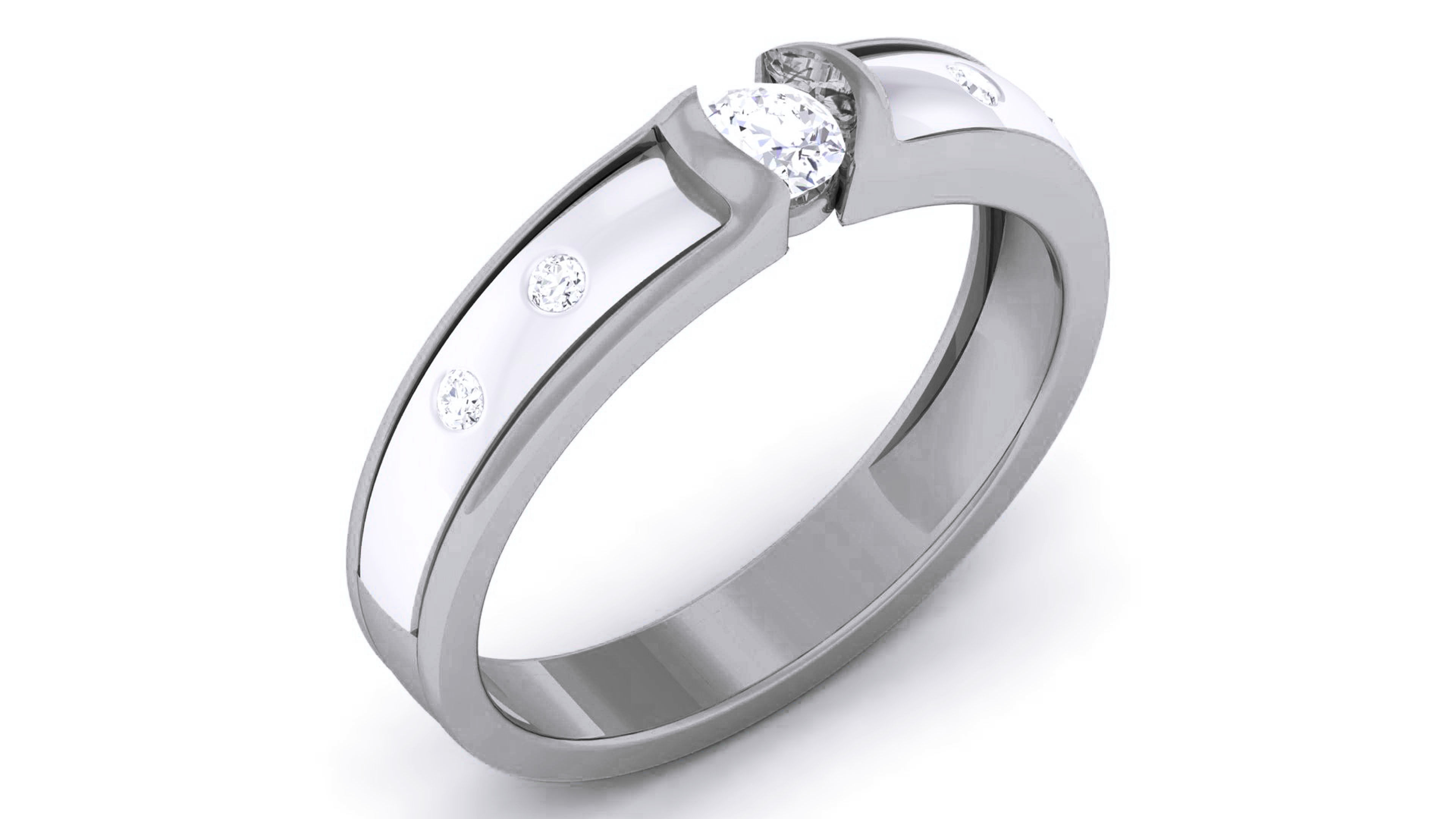 Couple Band Ring 3dm render detail 3D print model_8