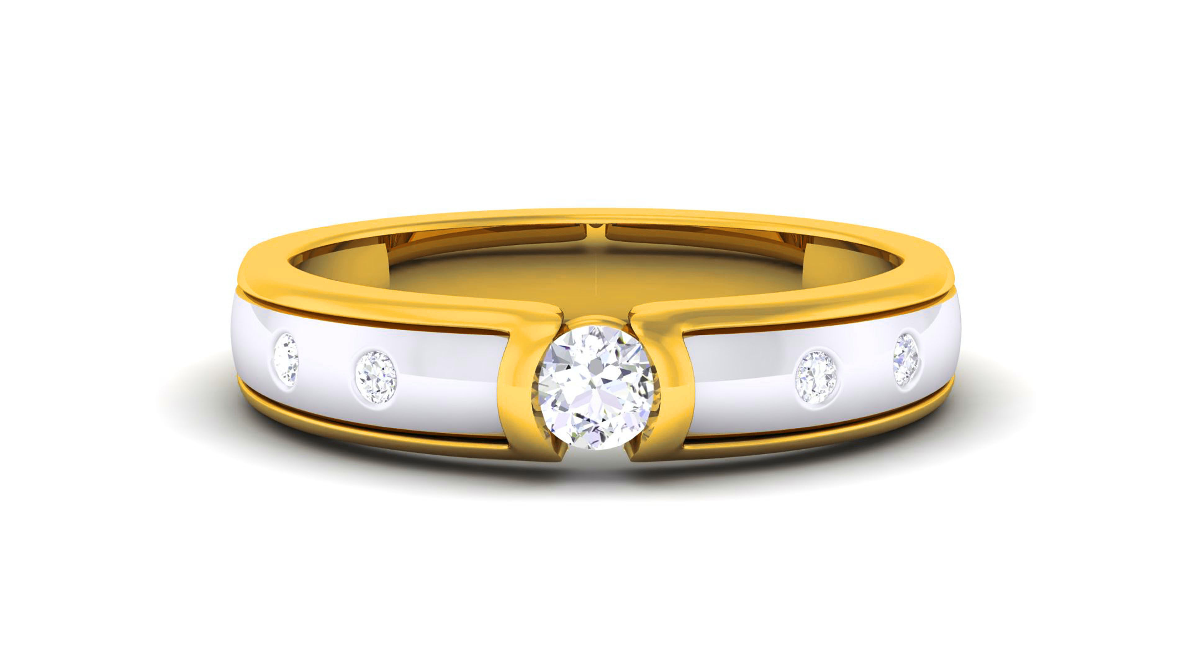 Couple Band Ring 3dm render detail 3D print model_13