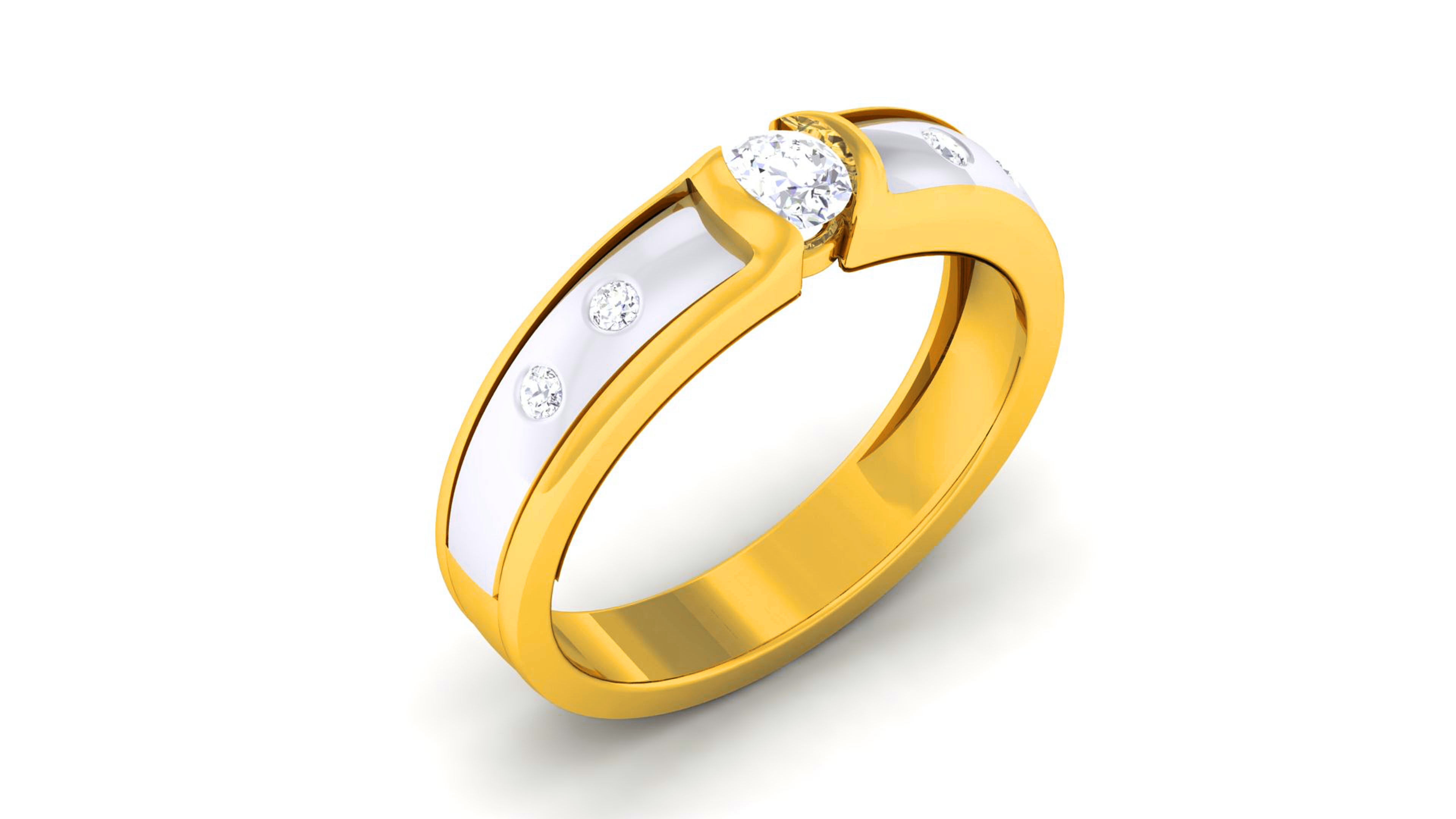 Couple Band Ring 3dm render detail 3D print model_19