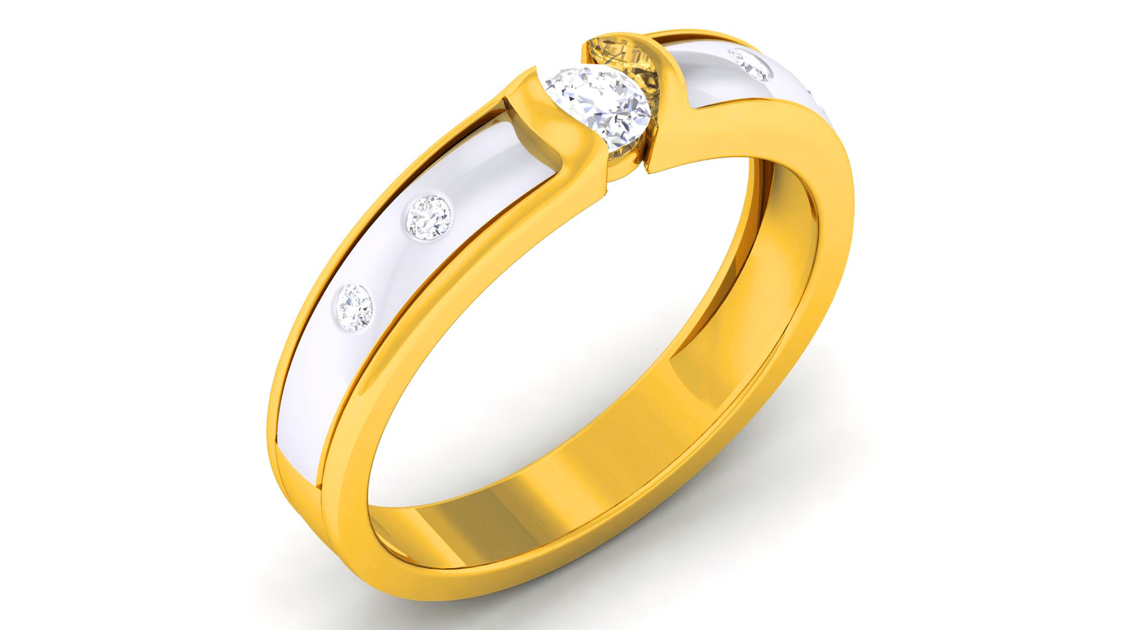 Couple Band Ring 3dm render detail 3D print model_7
