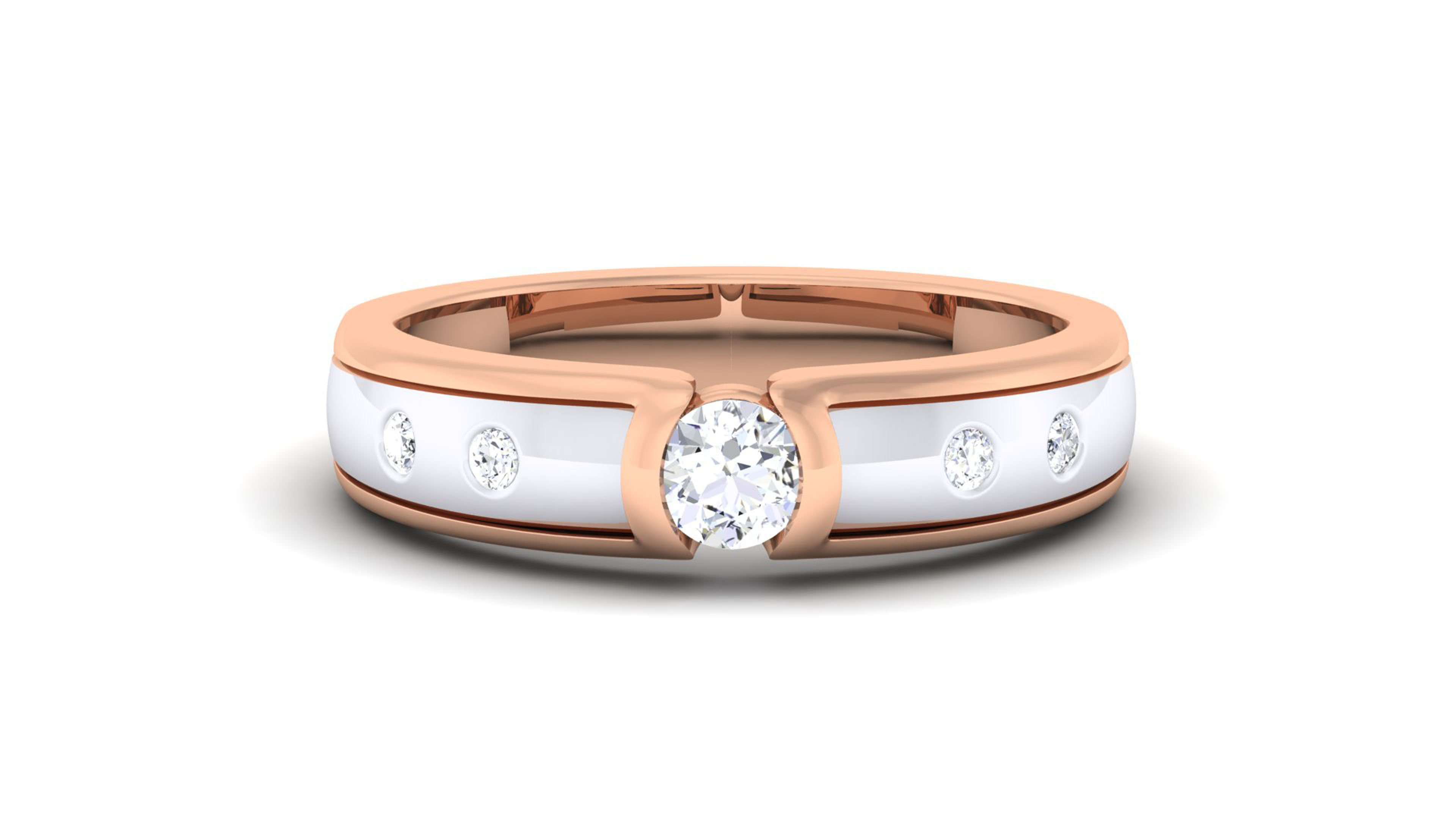 Couple Band Ring 3dm render detail 3D print model_23